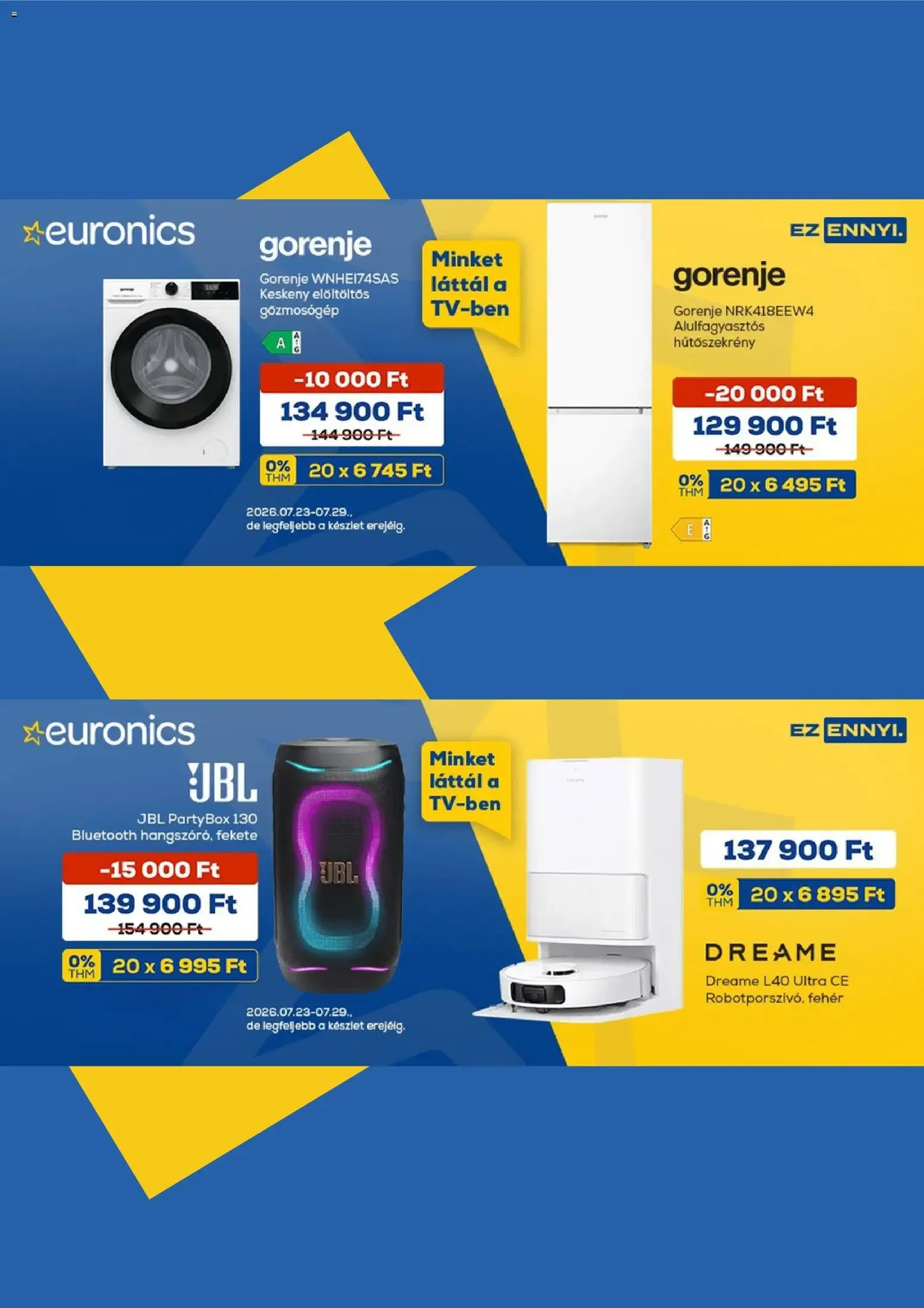 Katalógus Euronics akciós újság - 2026.07.23. -tól/töl > akció, lapozható szórólap 🛍️ július 23.-tól július 29.-ig 2026. - Oldal 2