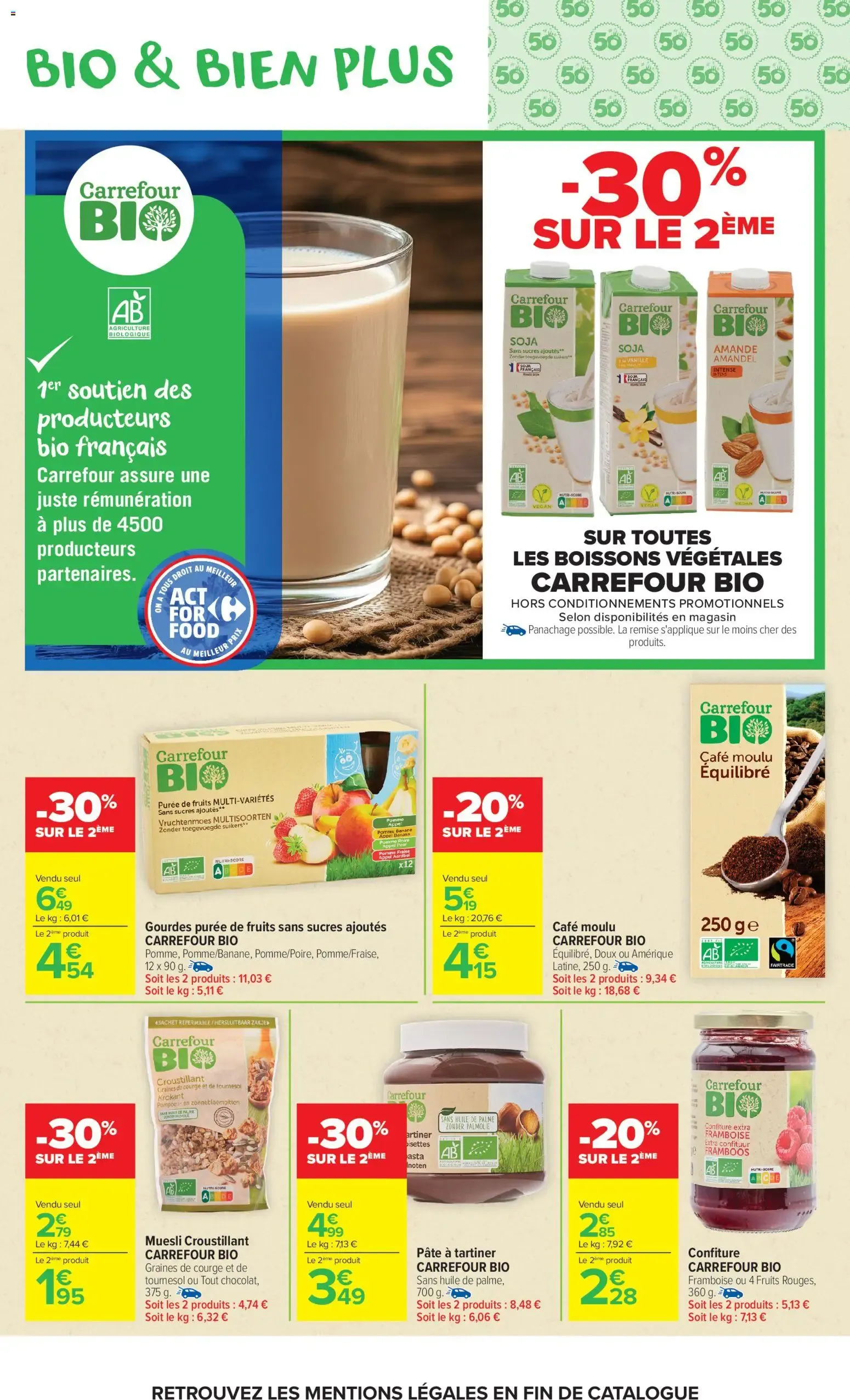 Carrefour Market Avec le club carrefour goûtez AU bio le moins cher de France à partir du 02/06/2026 - promo en ligne du 2 juin au 14 juin 2026 - Catalogue page 12