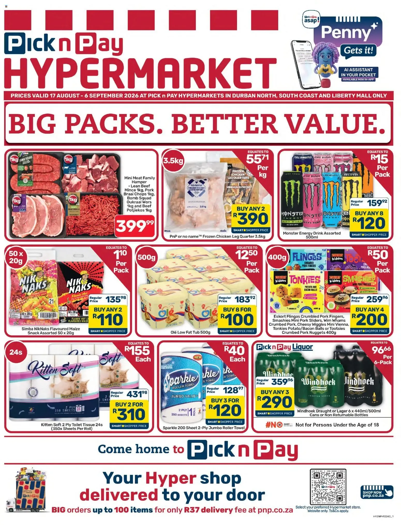 Pick n Pay KwaZulu-Natal - Hypermarket Bulk Specials (17/08/2026 - 06/09/2026) Online from 17 August to 6 September 2026 - Catalogue Page 1