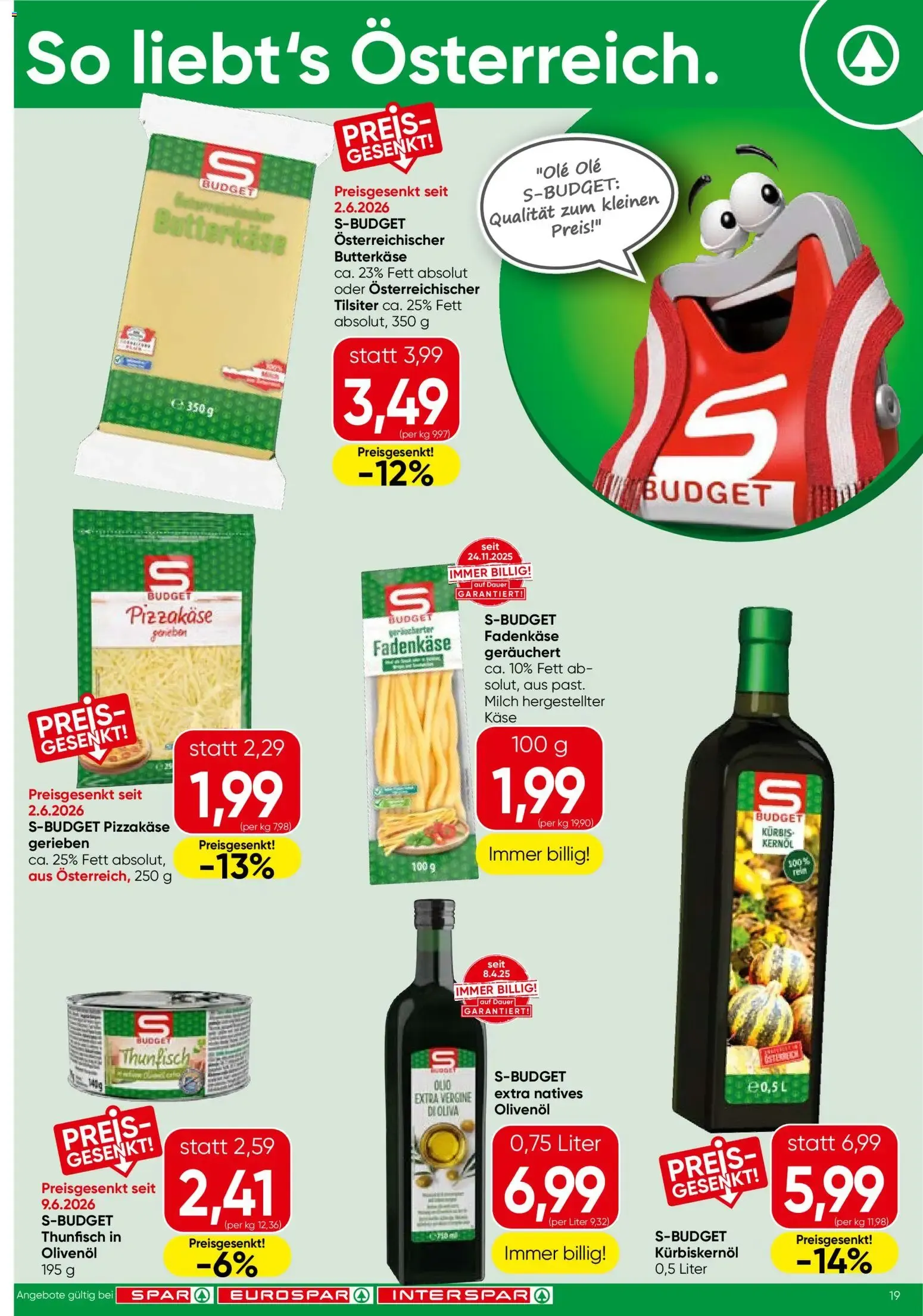 SPAR EUROSPAR INTERSPAR - SPAR - Angebote von 1. Juli bis 15. Juli 2026 - Flugblätt seite  19