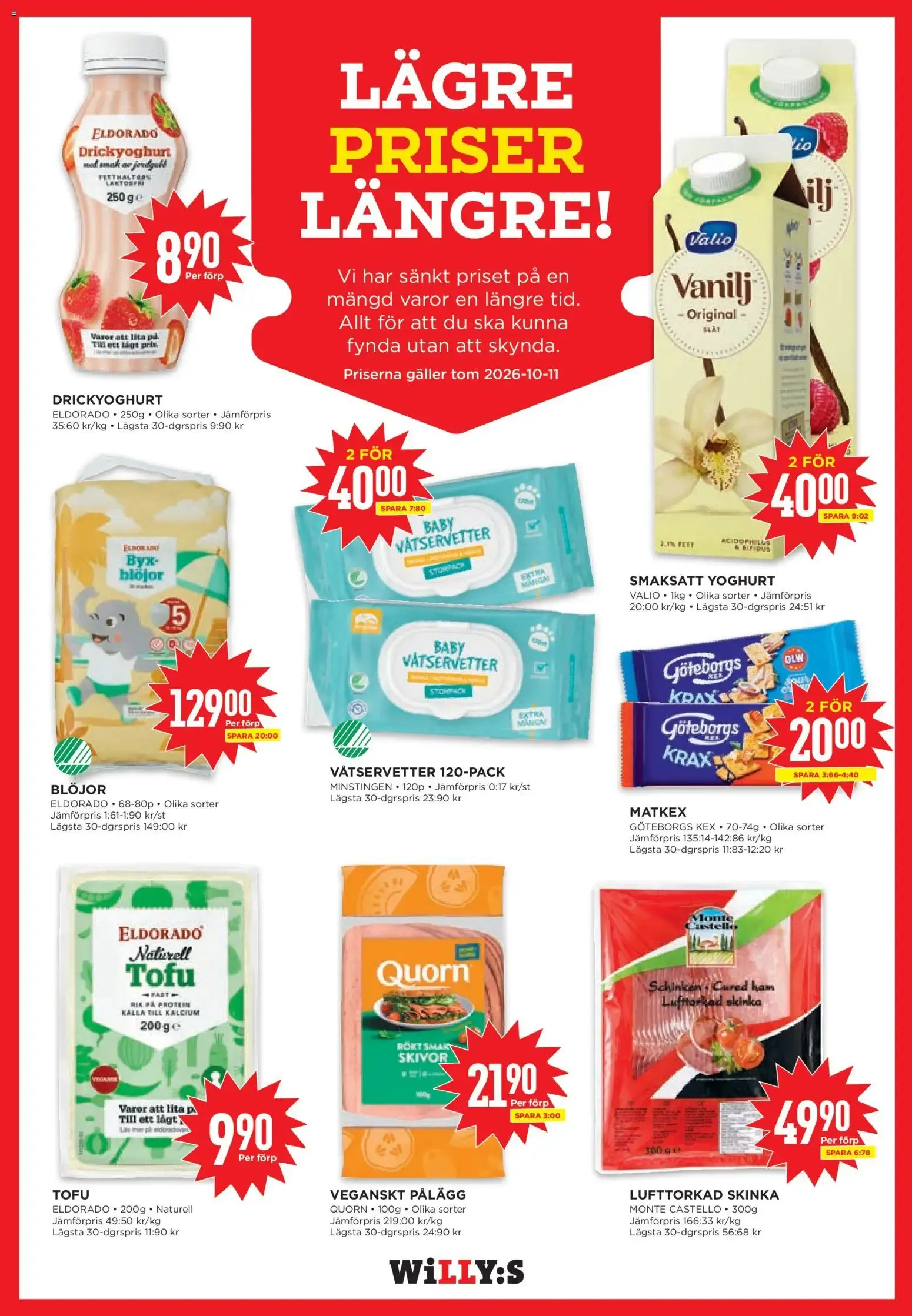 Willys: Sveriges billigaste matkasse från 28 september till 4 oktober 2026 - Reklamblad sidor 9