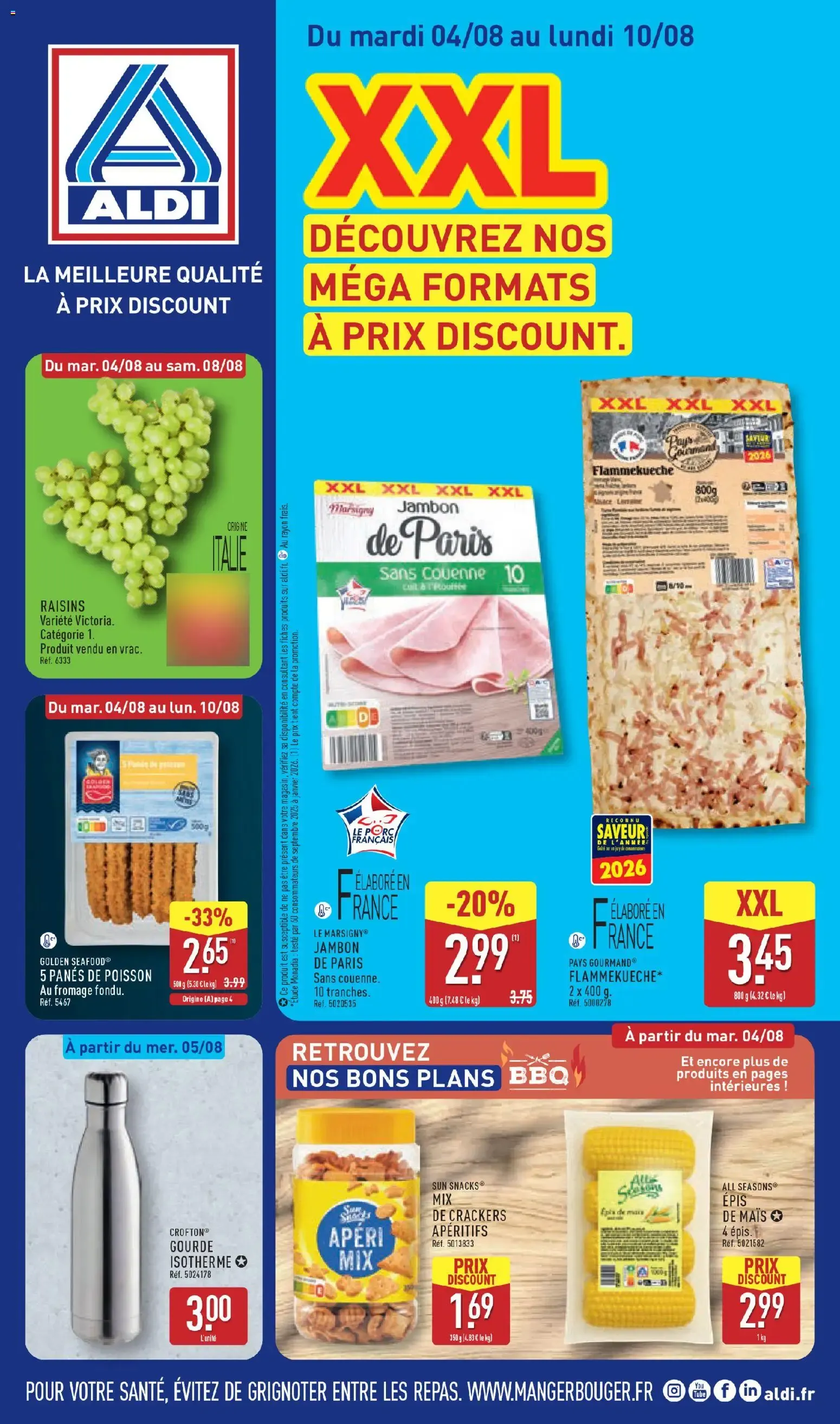 DÉCOUVREZ NOS MÉGA FORMATS À PRIX DISCOUNT. du 4 août au 10 août 2026 - Catalogue page 1