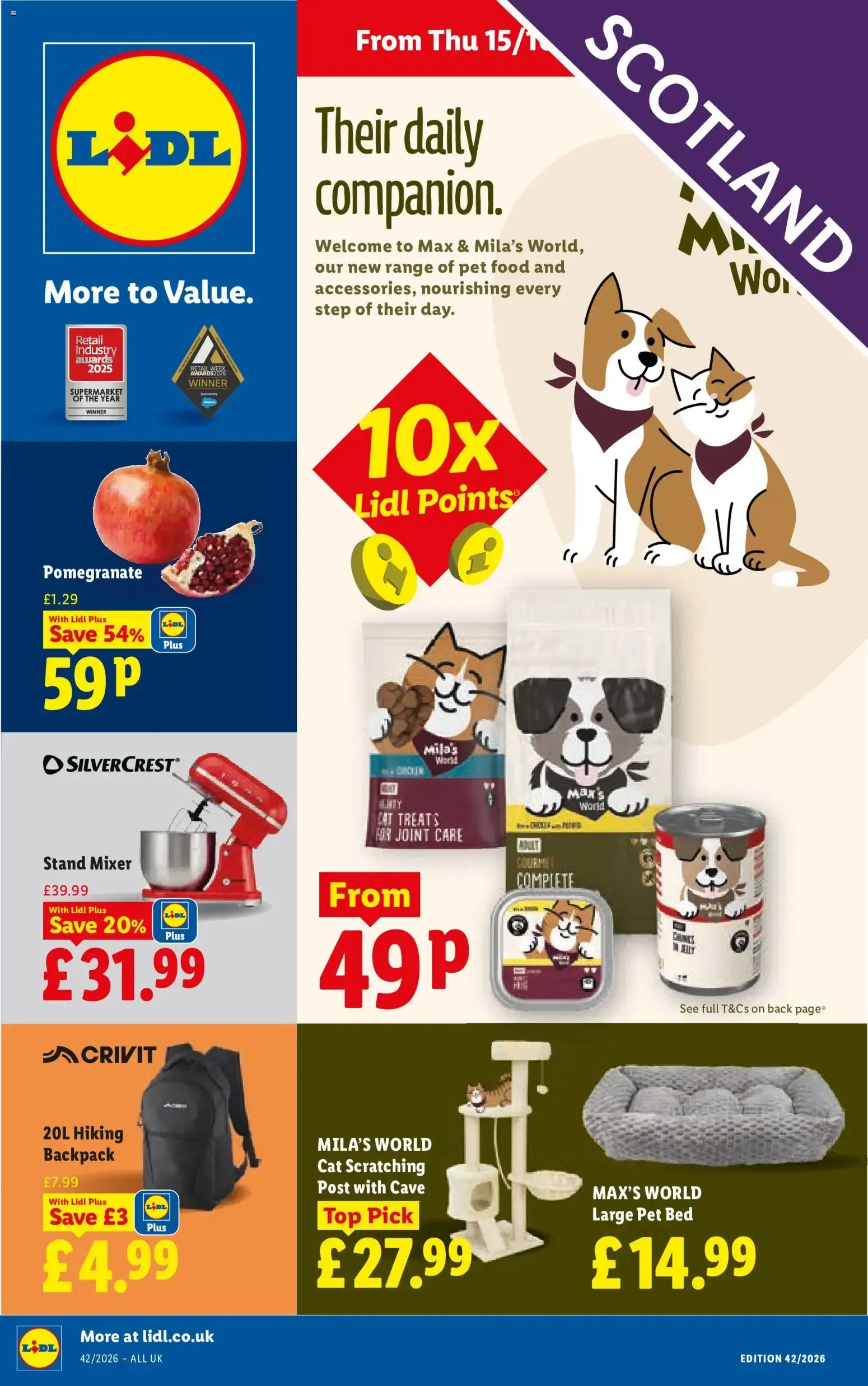 Lidl Scotland: Pet food & accessories from Max & Mila's World, plus weekly offers from 15 October to 21 October 2026 - Catalogue Page 1