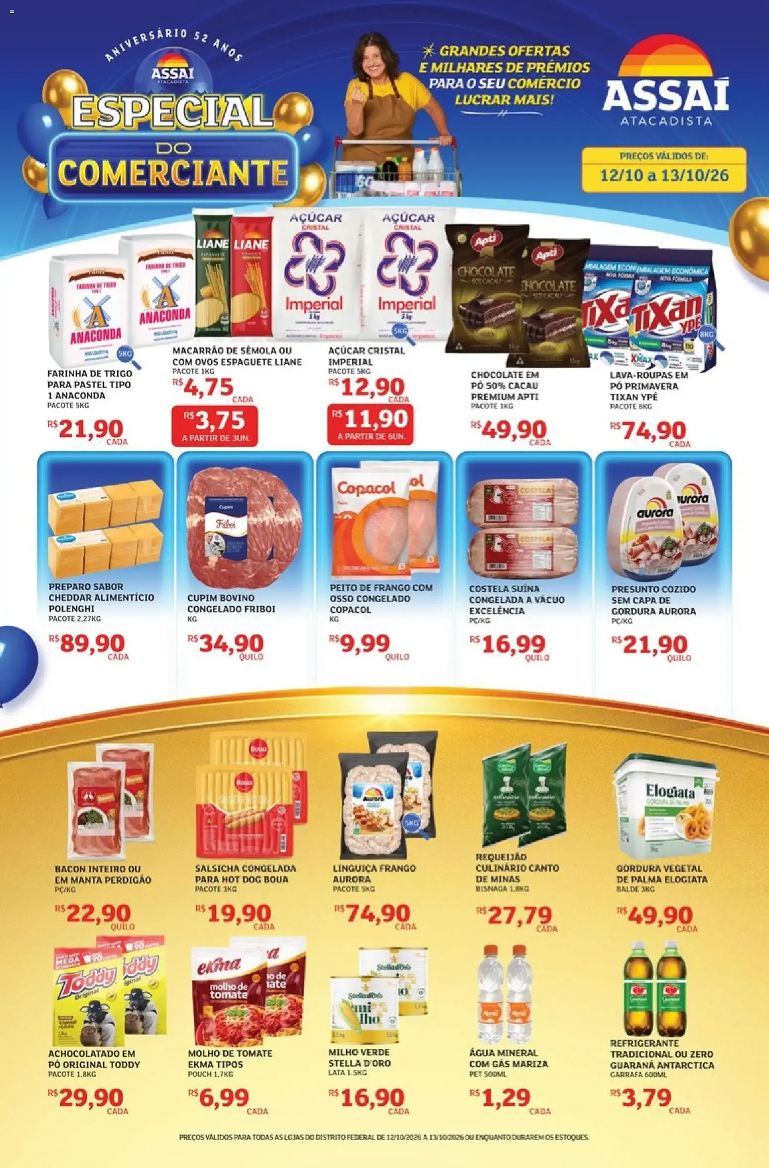 Encarte de ASSAI ESPECIAL DO COMERCIANTE - ANIVERSÁRIO 52 ANOS 12 de outubro até 13 de outubro 2026 - Pagina 1