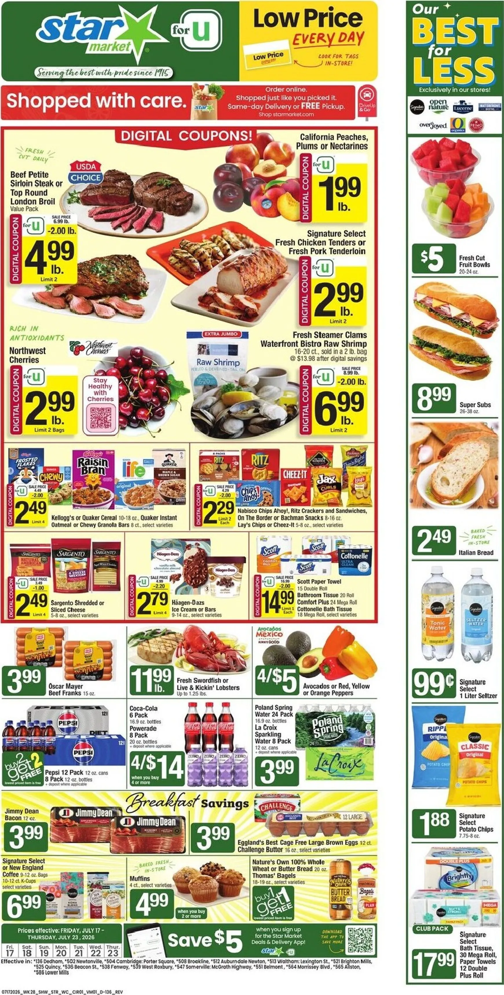 Current Star Market leaflet valid from Friday 07/17/2026 to Thursday 07/23/2026