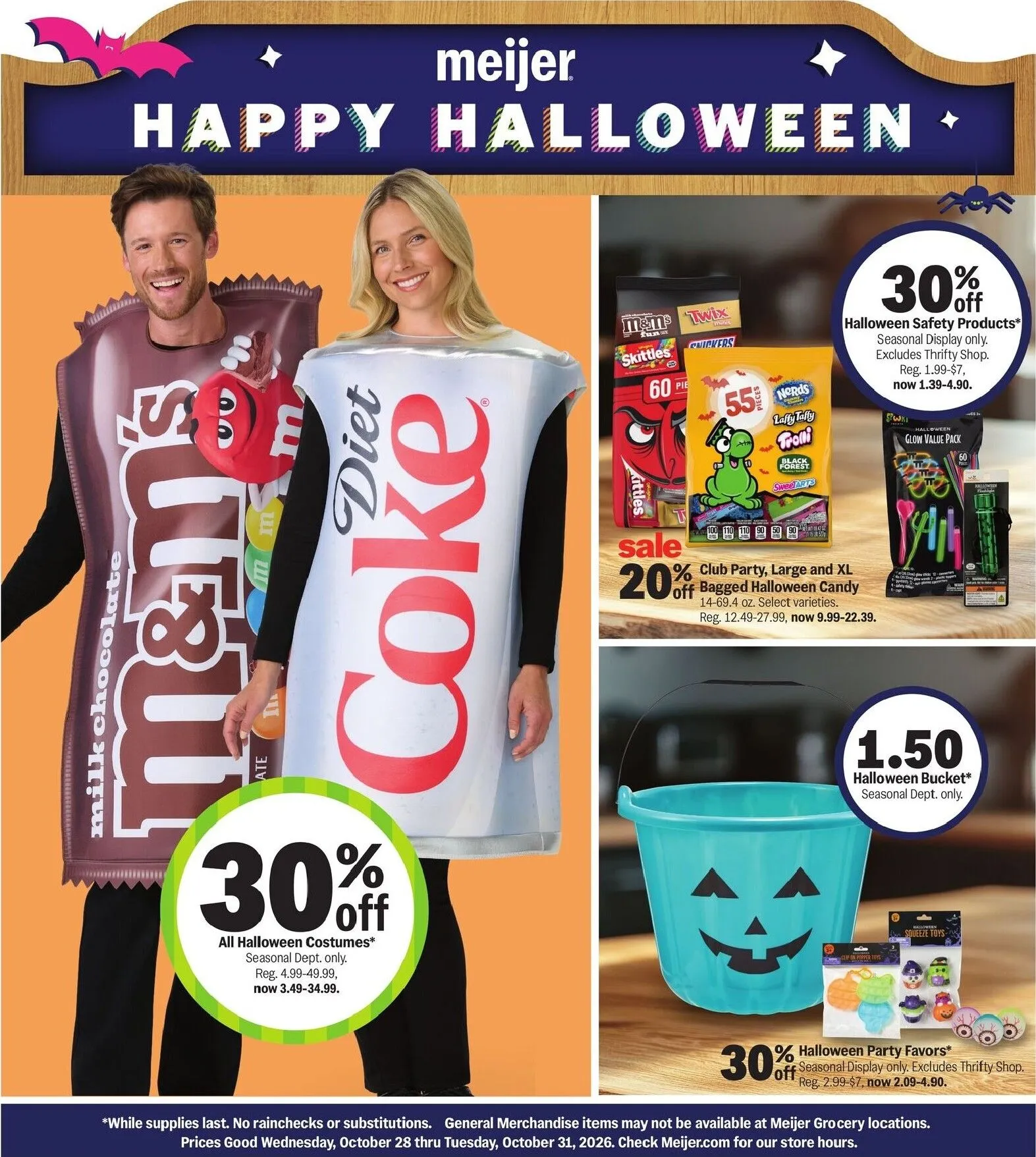 Current Meijer - Happy Halloween leaflet valid from Wednesday 10/28/2026 to Saturday 10/31/2026