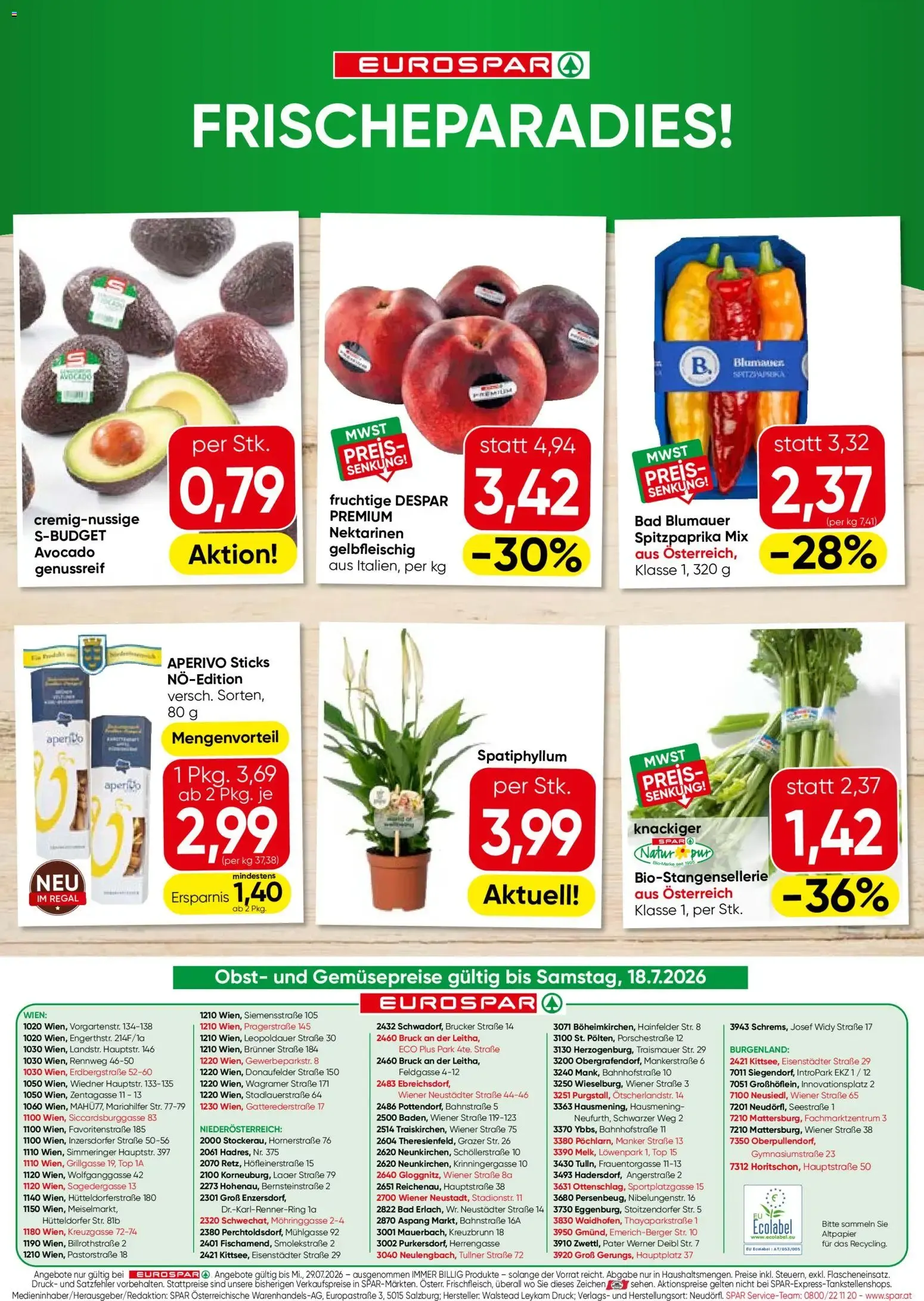Eurospar Flugblatt von 16.07.2026 - Aktuelle Angebote von 16. Juli bis 29. Juli 2026 - Flugblätt seite  16