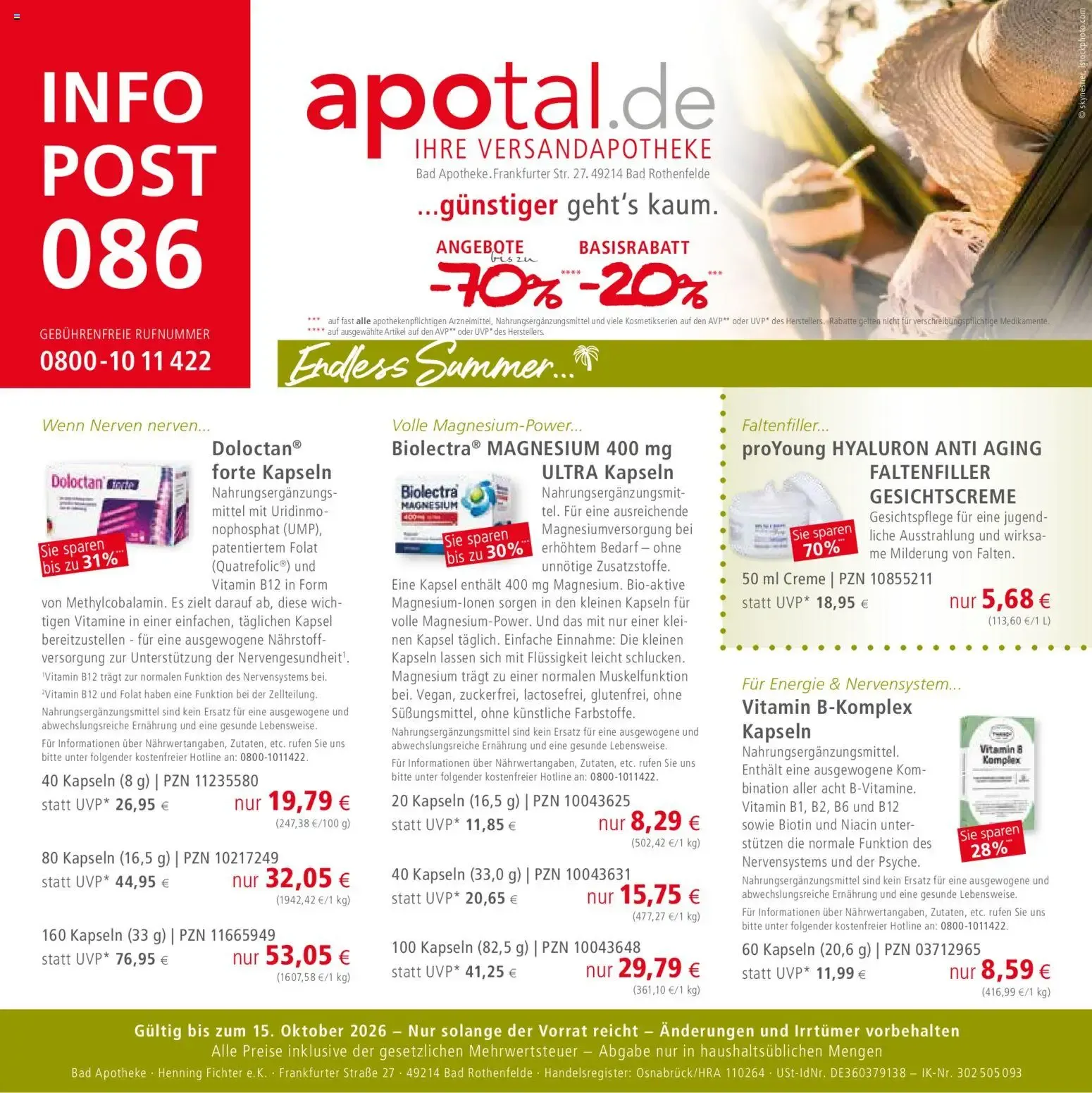 Apotal Info Post 086 von 16. Juli bis 15. Oktober 2026 - Prospekt seite 1