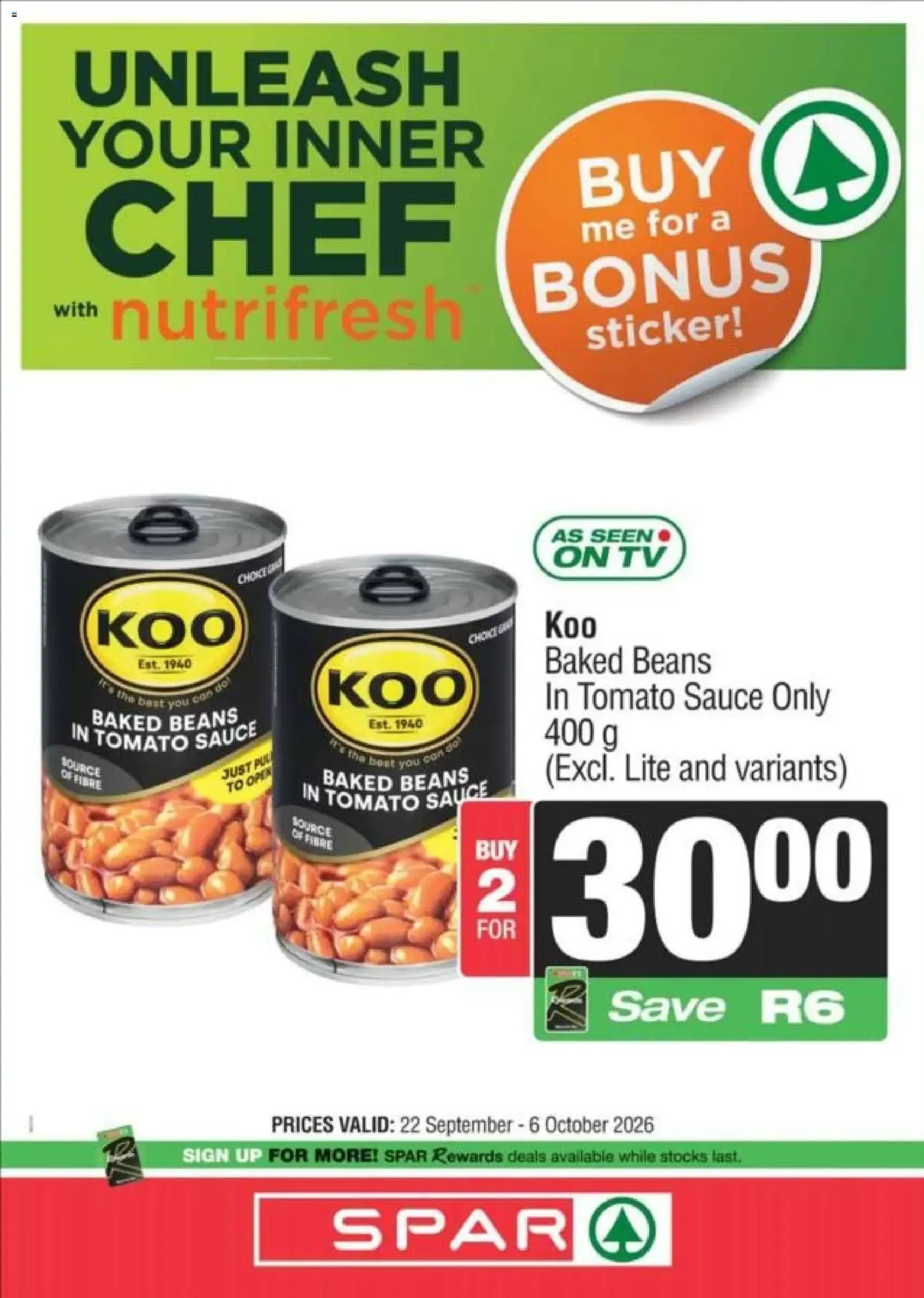 Spar - Unleash Your Inner Chef with Nutrifresh from 22 September to 6 October 2026 - Catalogue Page 3