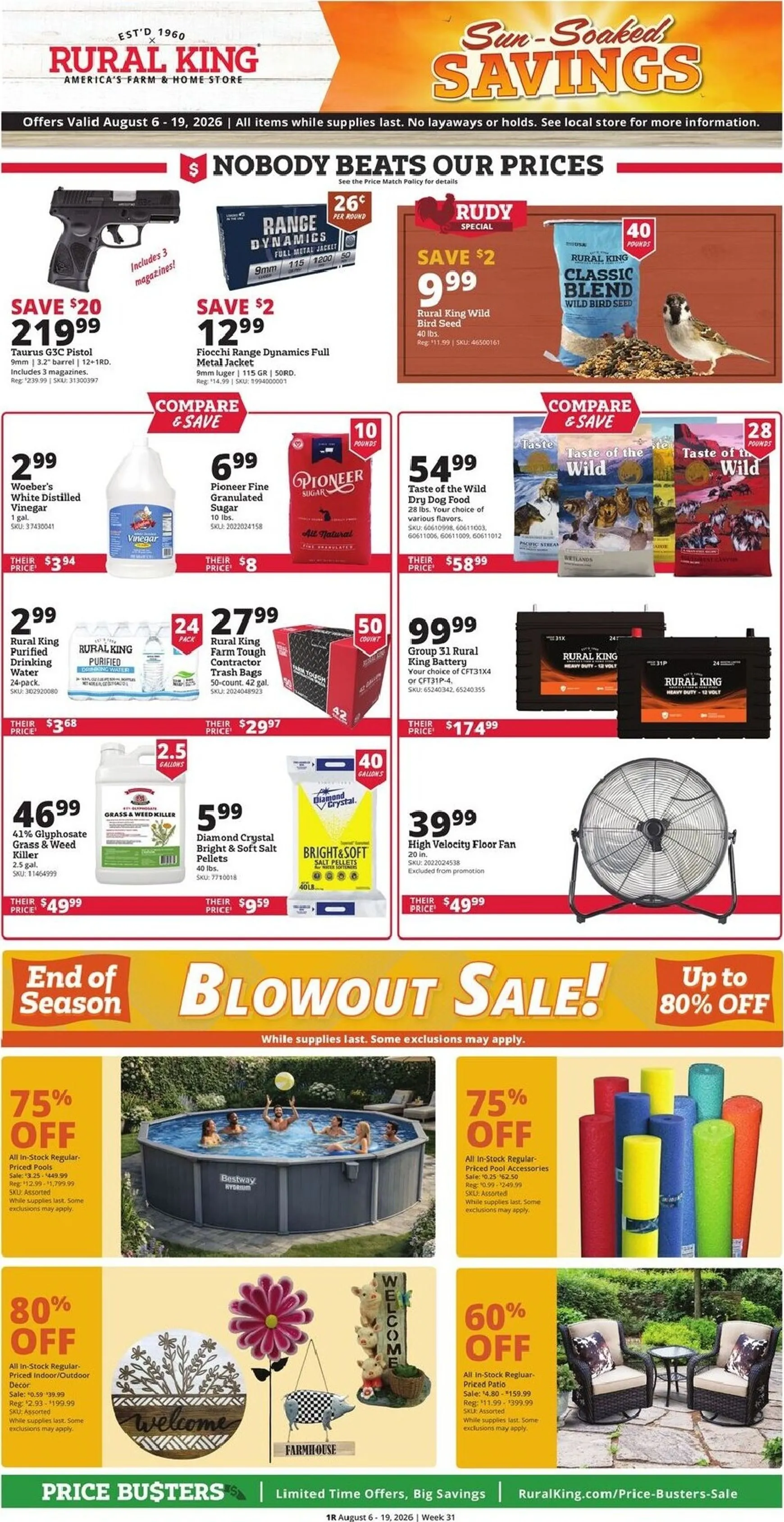 Current Rural King leaflet valid from Thursday 08/06/2026 to Wednesday 08/19/2026