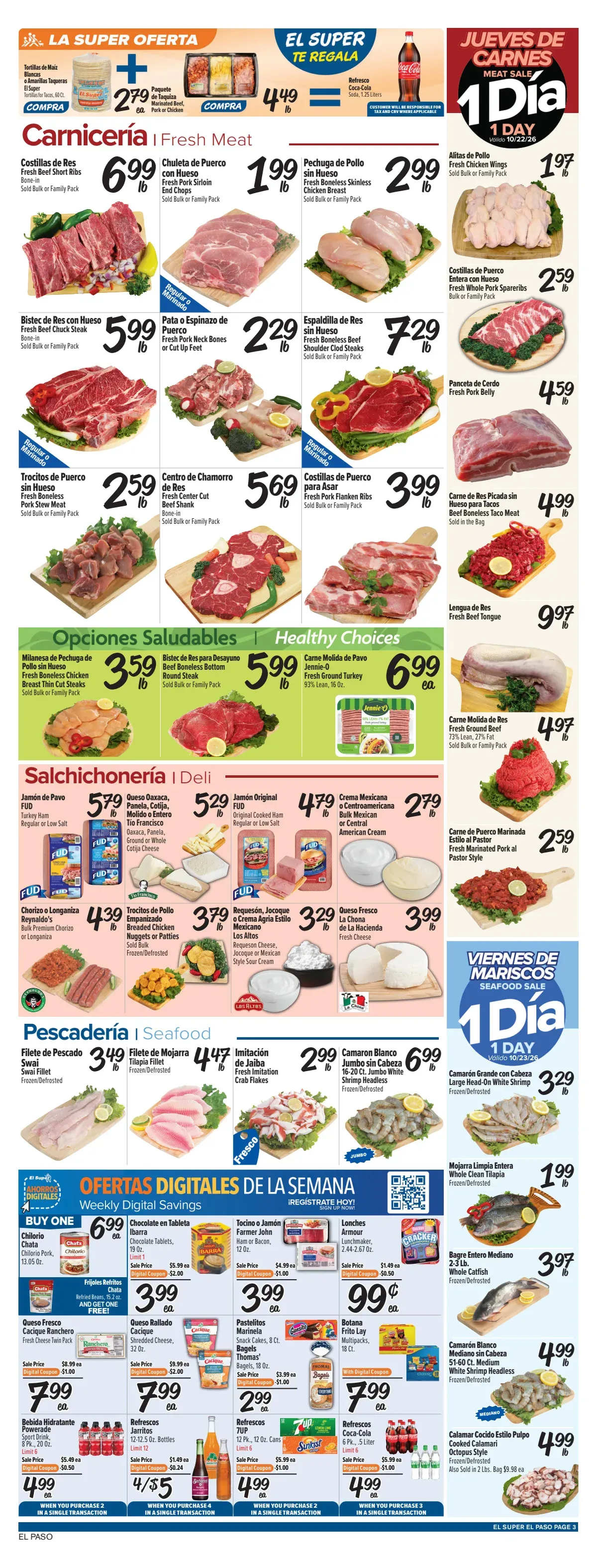 Weekly promotion Current El Super - El Paso leaflet valid from Wednesday 10/21/2026 to Tuesday 10/27/2026 spanning from October 21 to October 27 2026 - Page 3 for Catalogue 365
