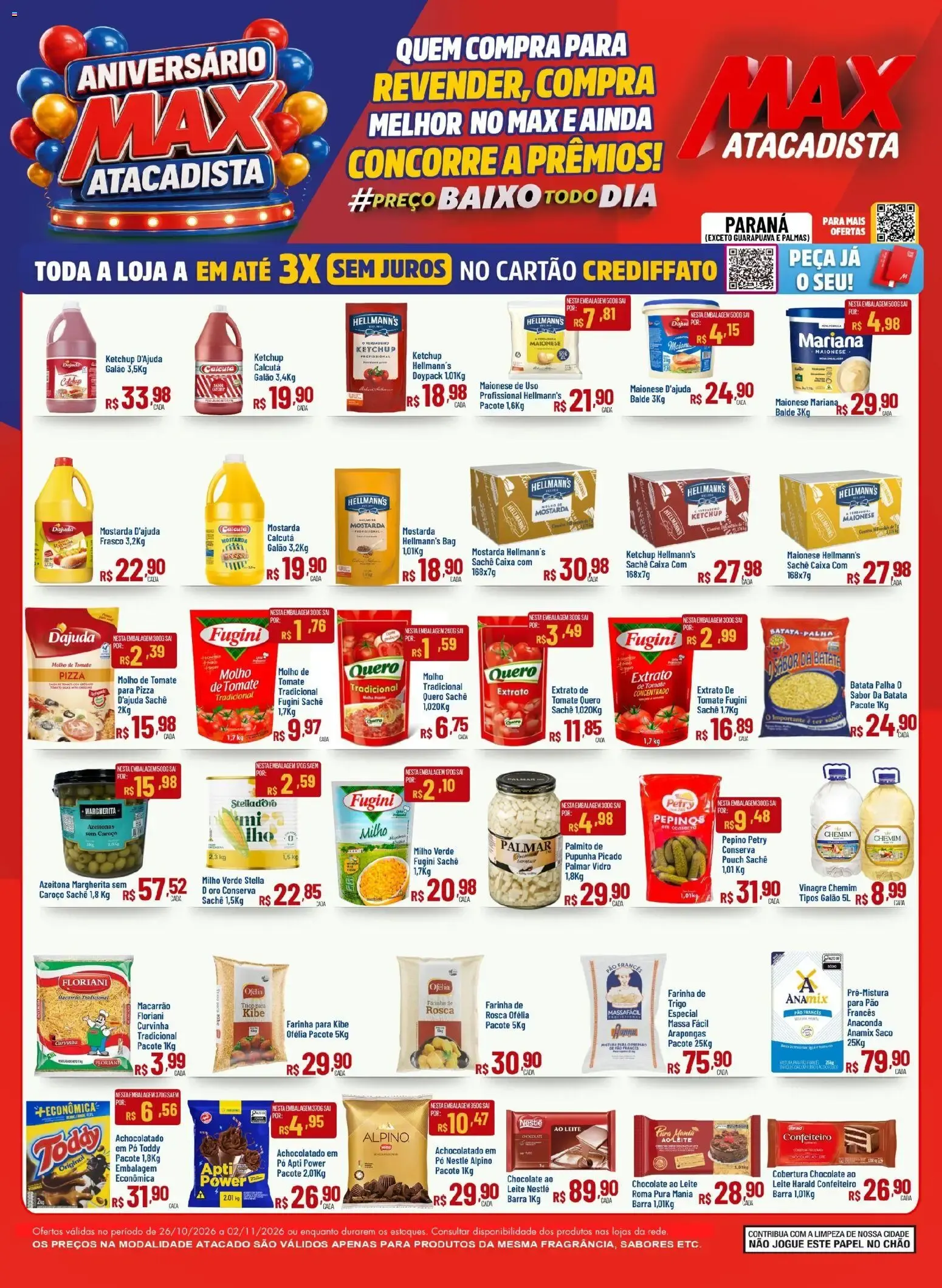 Encarte de Max Atacadista - Ofertas da semana de 26/10/2026 | Promoções Online 26 de outubro até 2 de novembro 2026 - Pagina 1