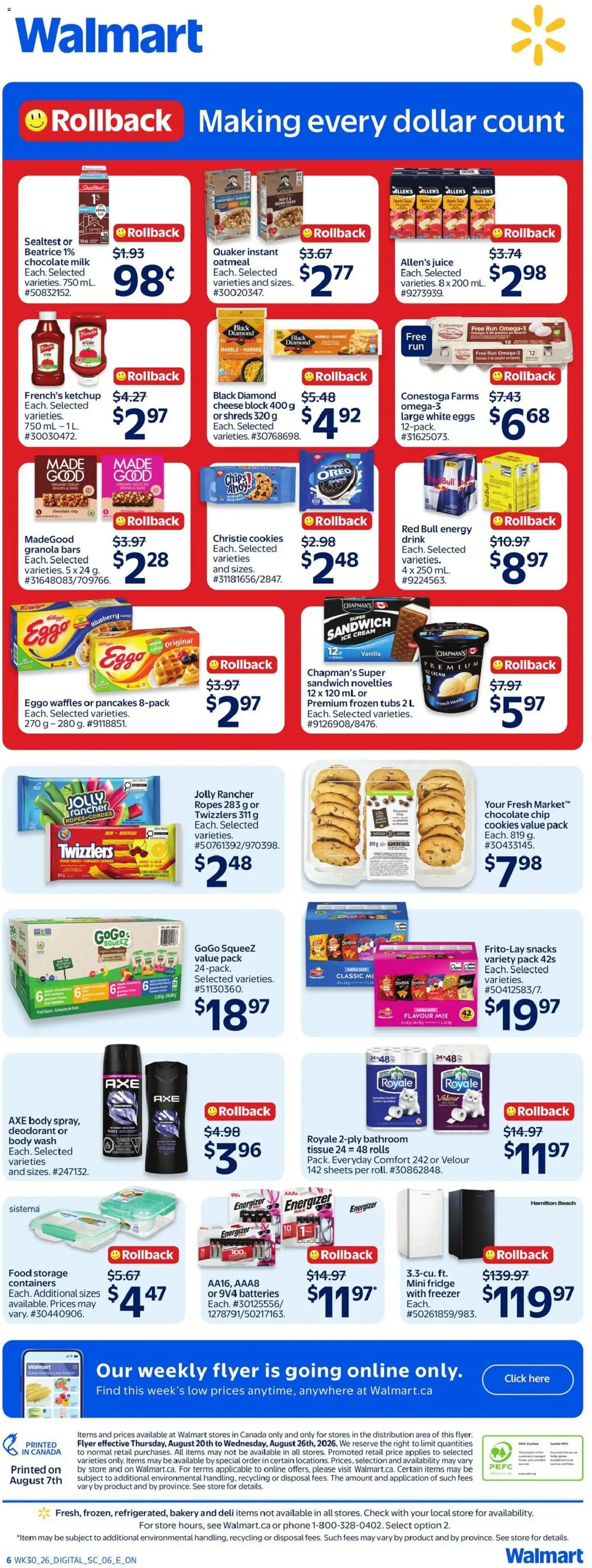 Walmart weekly flyer from Aug 20, 2026 > weekly specials & deals from August 20 to August 26 2026 - flyer page 2