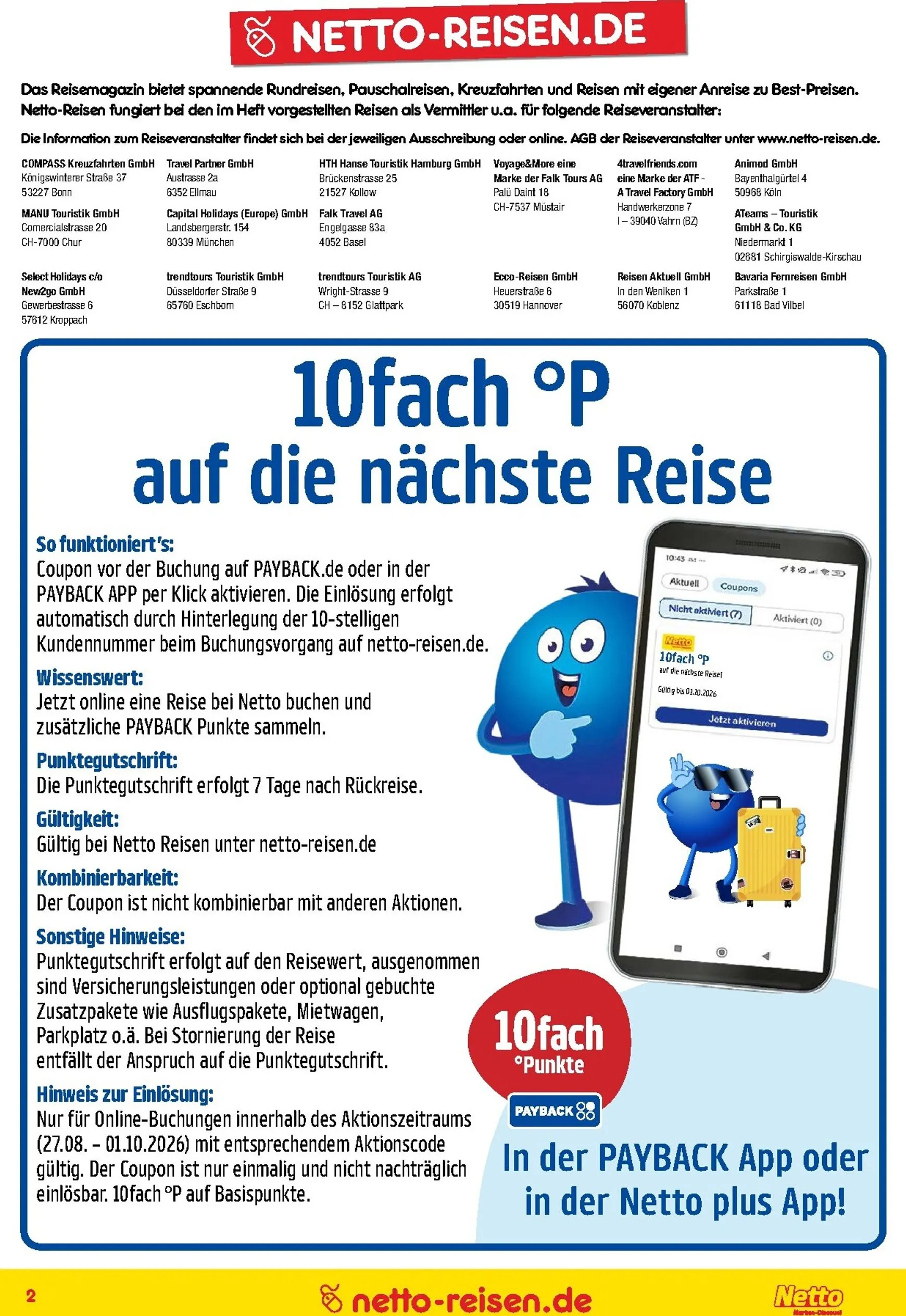 Netto REISEN - Reisemagazin September von 27. August bis 30. September 2026 - Prospekt seite 2