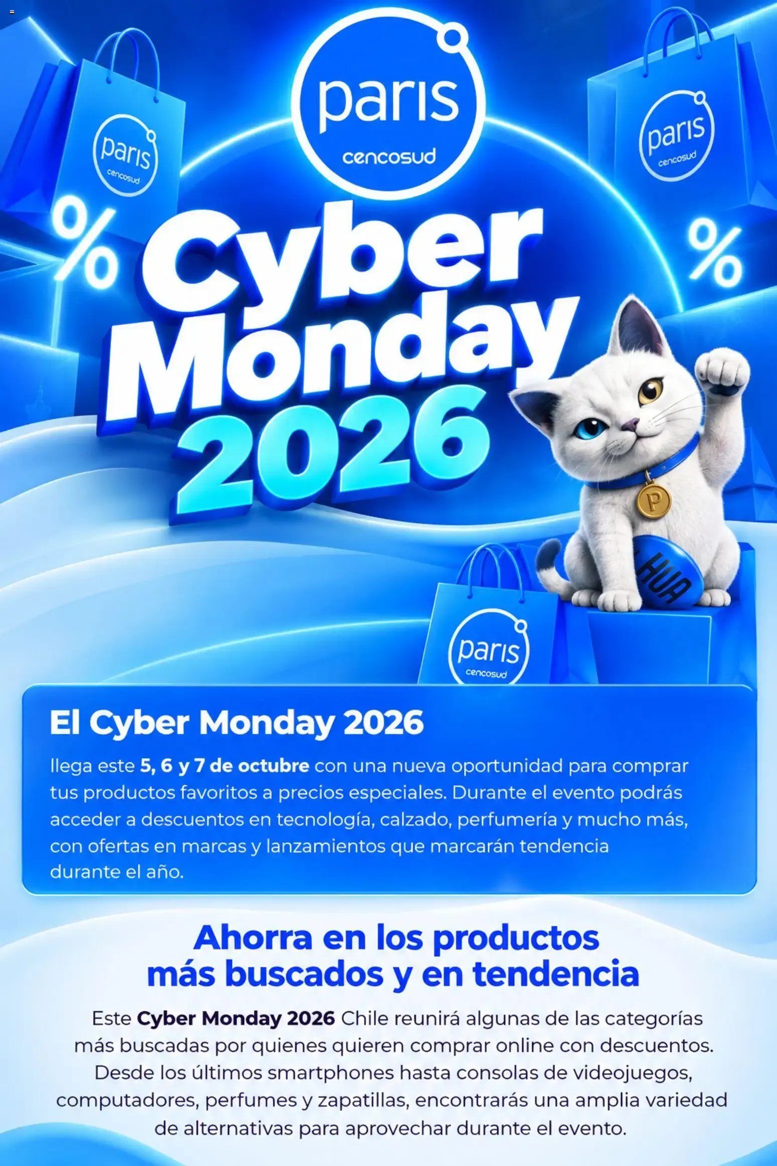 Catálogo de Cyber Monday 2026 - Paris Cencosud 5 de octubre al 7 de octubre 2026 - Página 1