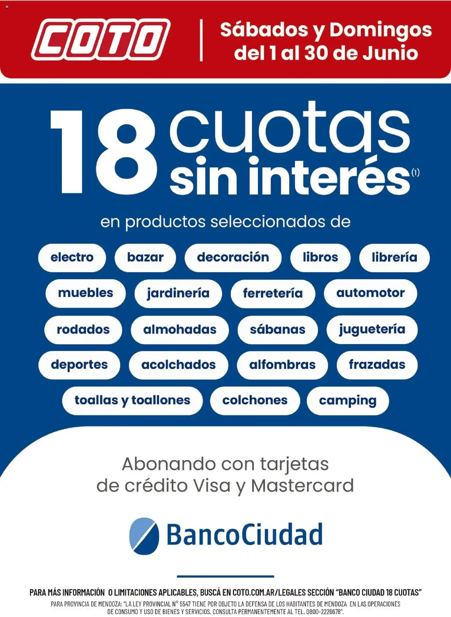 Ofertas de Coto: 18 Cuotas Sin Interés con Banco Ciudad (Junio) 1 de junio al 30 de junio 2026 - Página 1 del catálogo
