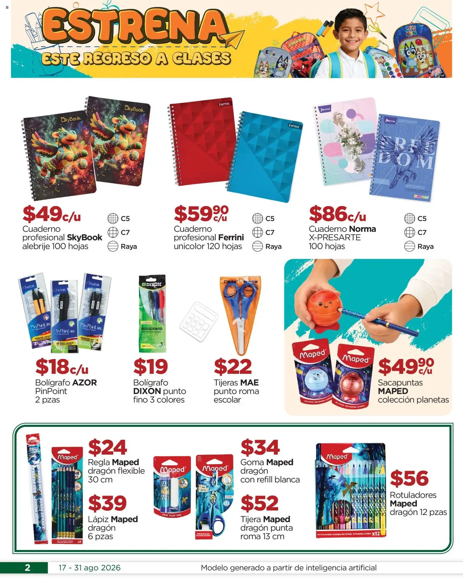 Catálogo de Chedraui folleto Estrena este regreso a clases (17/08/2026 - 31/08/2026) - catálogo en línea 17 de agosto al 31 de agosto 2026 - Pagina 2