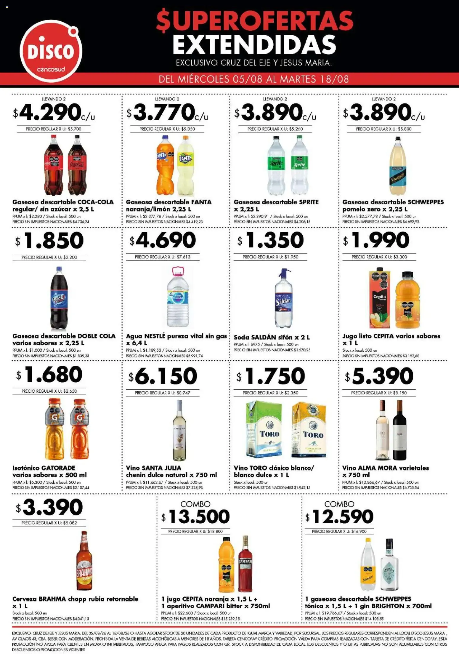 Ofertas de Disco - Superofertas extendidas - Cruz del Eje y Jesus Maria del 05/08/2026 - 18/08/2026 5 de agosto al 18 de agosto 2026 - Página 3 del catálogo
