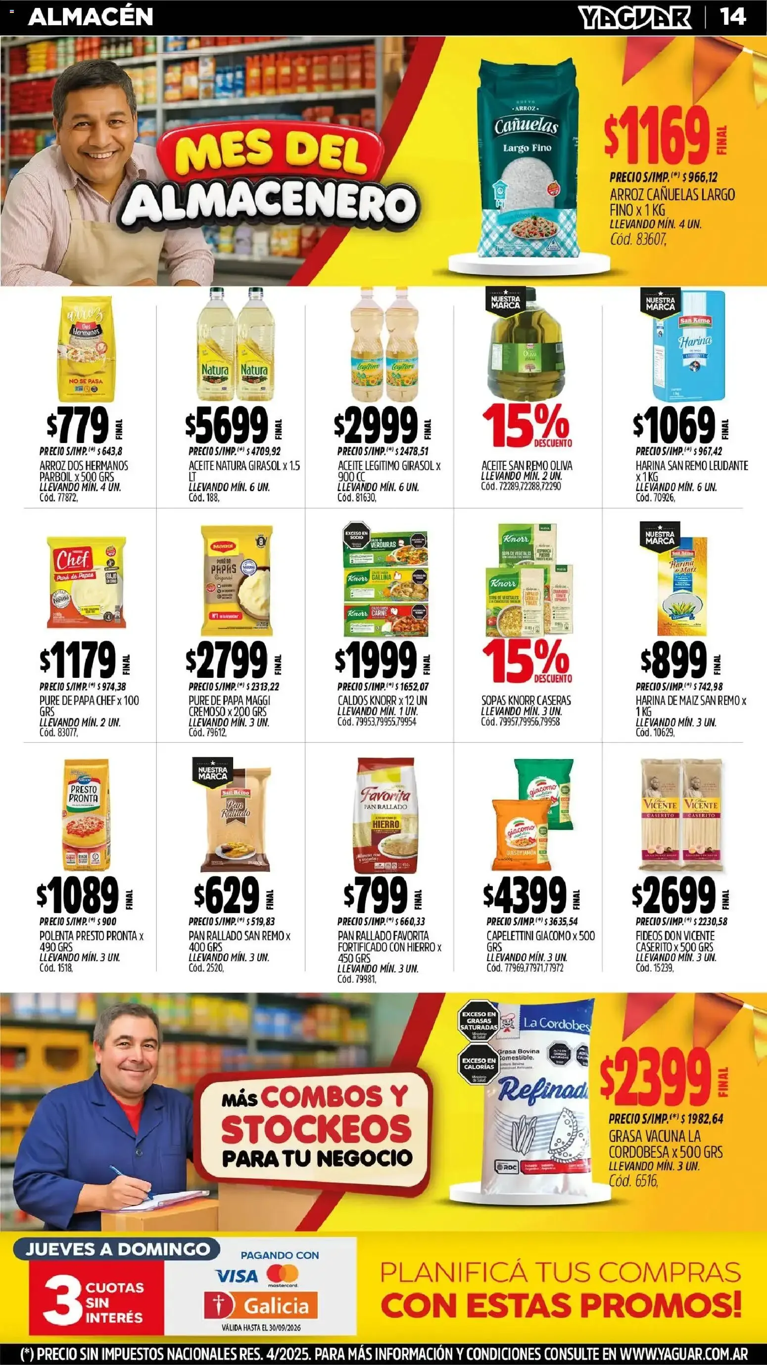 Ofertas de Mayorista Yaguar - Mes del Almacenero 31 de agosto al 6 de septiembre 2026 - Página 14 del catálogo