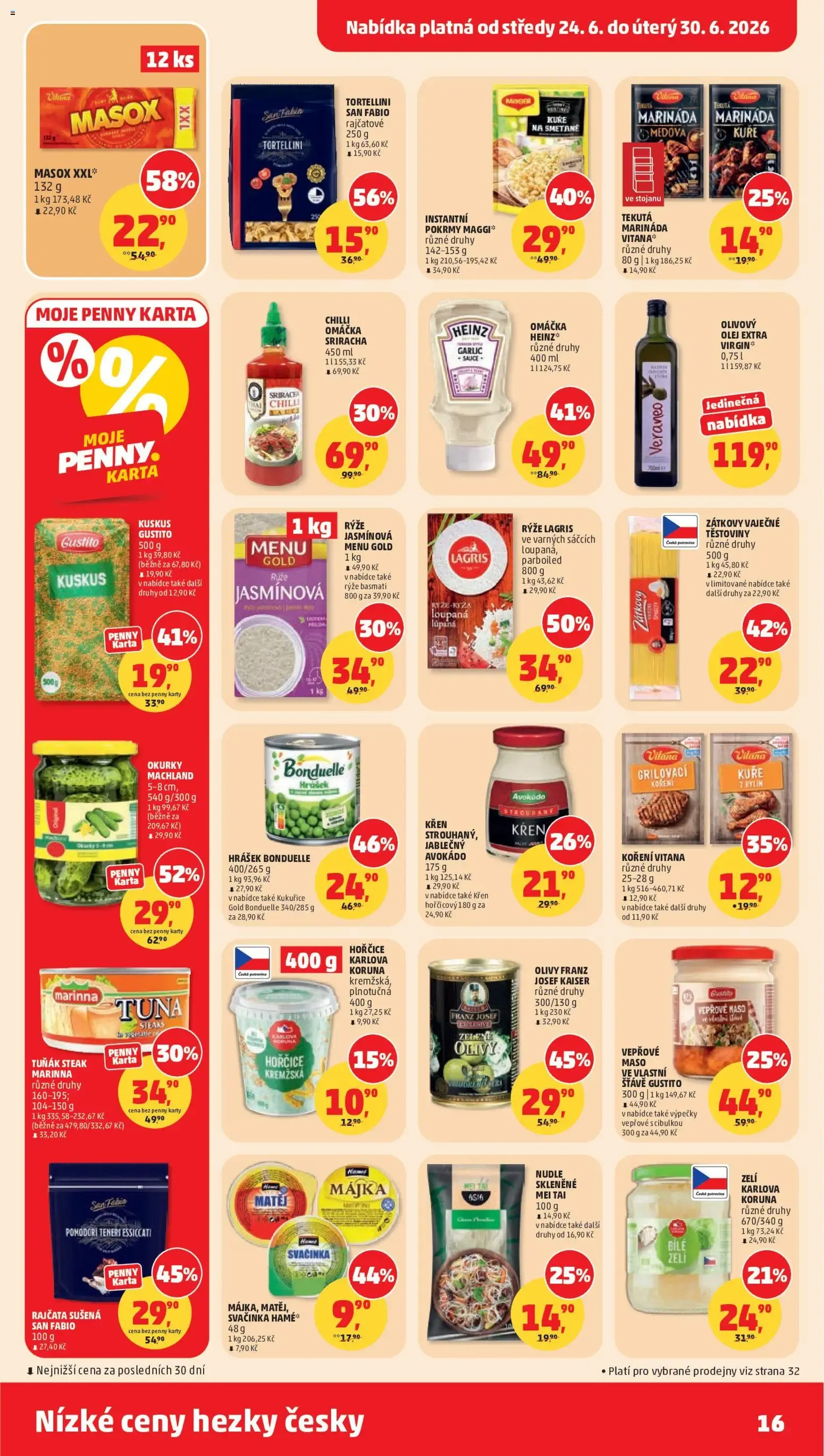 PENNY: TRADIČNÍ PRÁZDNINY - 24. června 30. června 2026 - Page 16