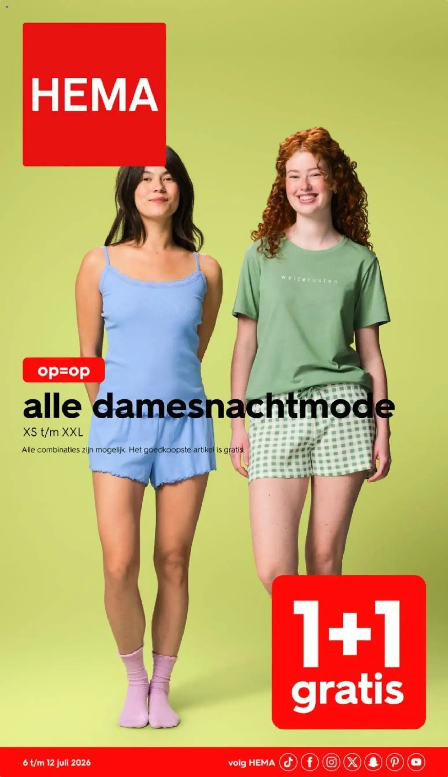 HEMA - Ropa de dormir de mujer 1+1 gratis
