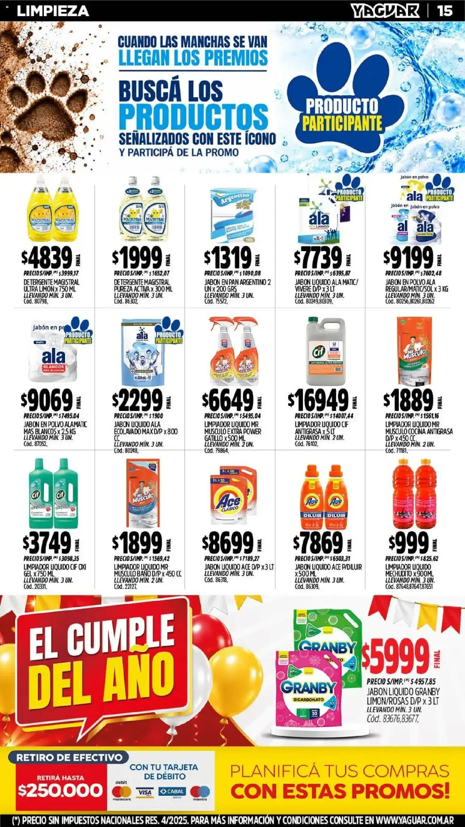 Ofertas de Mayorista Yaguar - El Cumple del Año 38 26 de octubre al 31 de octubre 2026 - Página 15 del catálogo