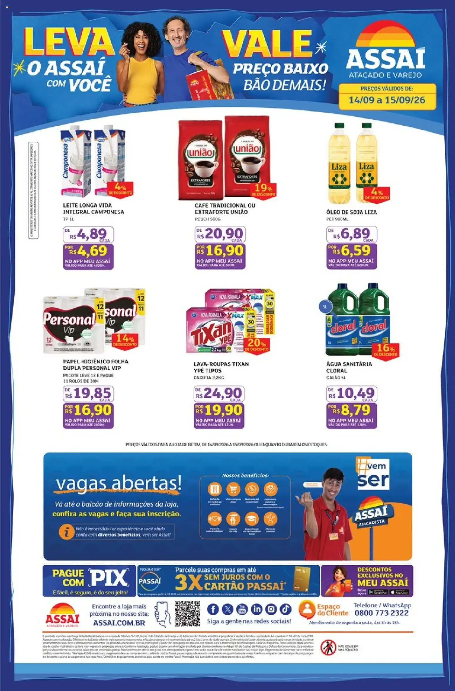 Encarte de Assaí Atacadista ofertas - MG de 14/09/2026 | Promoções Online 14 de setembro até 15 de setembro 2026 - Pagina 1