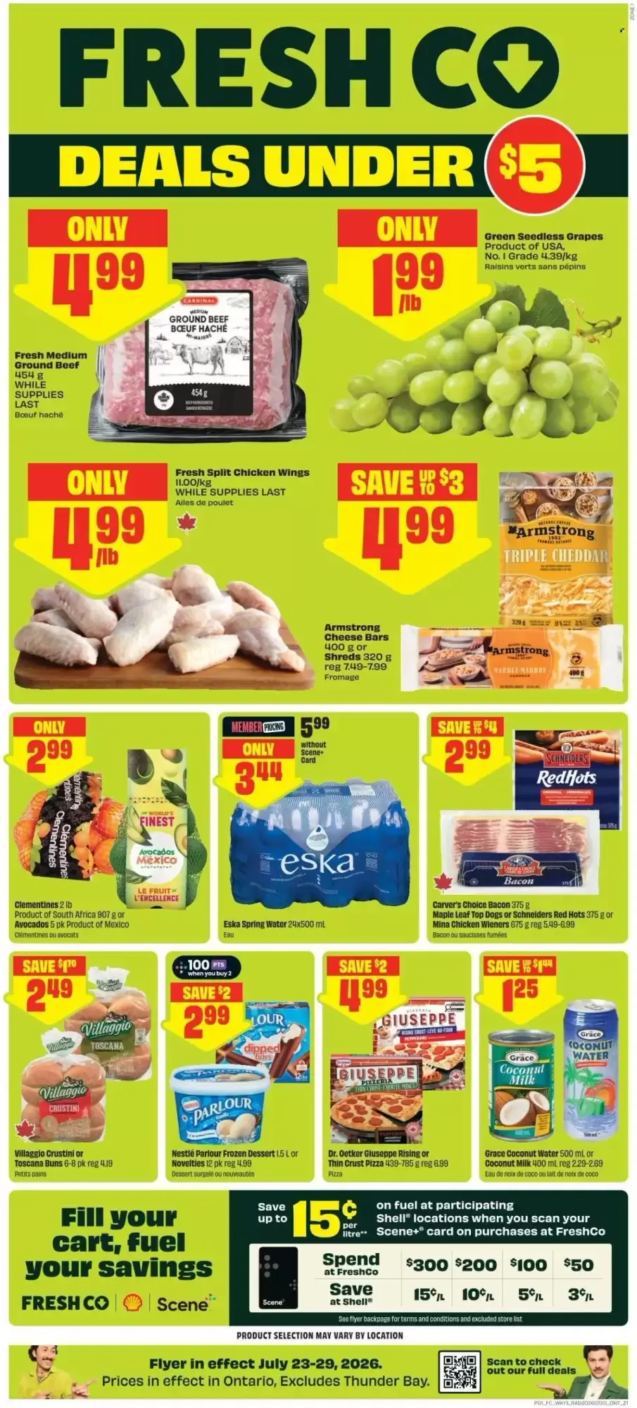 FreshCo Deals Under $5 from July 23 to July 29 2026 - flyer page 1