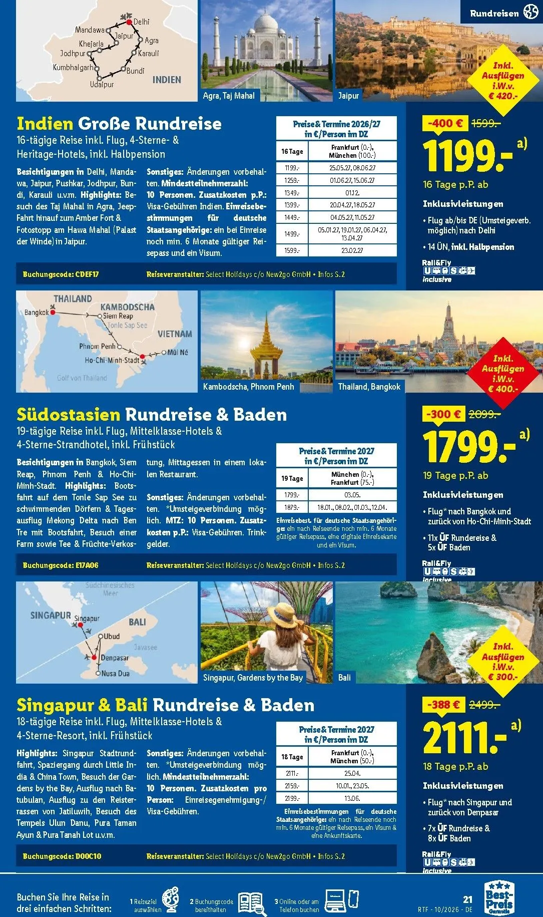 Lidl - Reise-Highlights Prospekt – von Mittwoch 14.10.2026 bis Sonntag 15.11.2026 von 14. Oktober bis 15. November 2026 - Prospekt seite 21