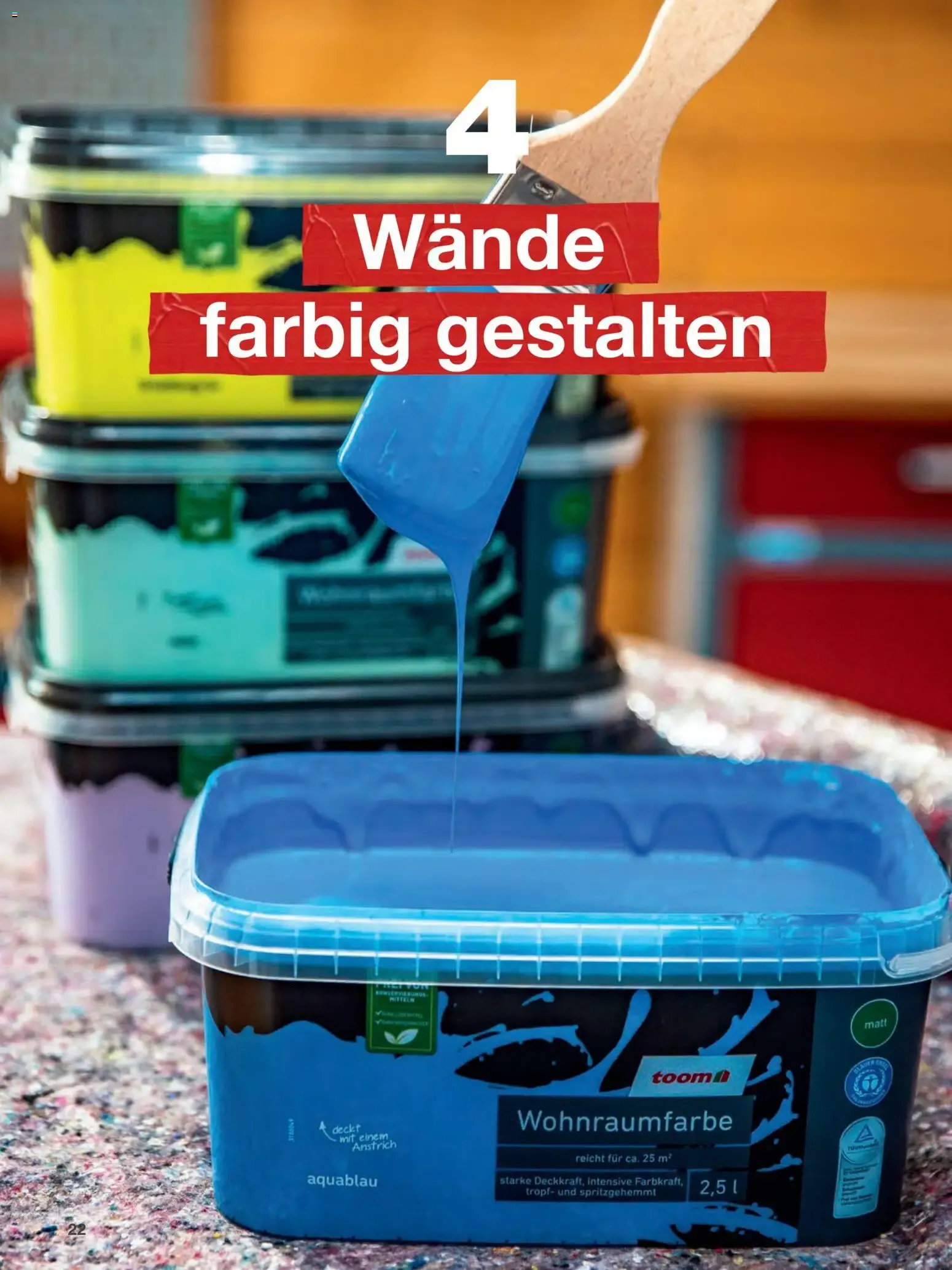 Toom Baumarkt Wände streichen und tapezieren (ab 01.01.2026) zum Blättern von 1. Januar bis 31. Dezember 2026 - Prospekt seite 22