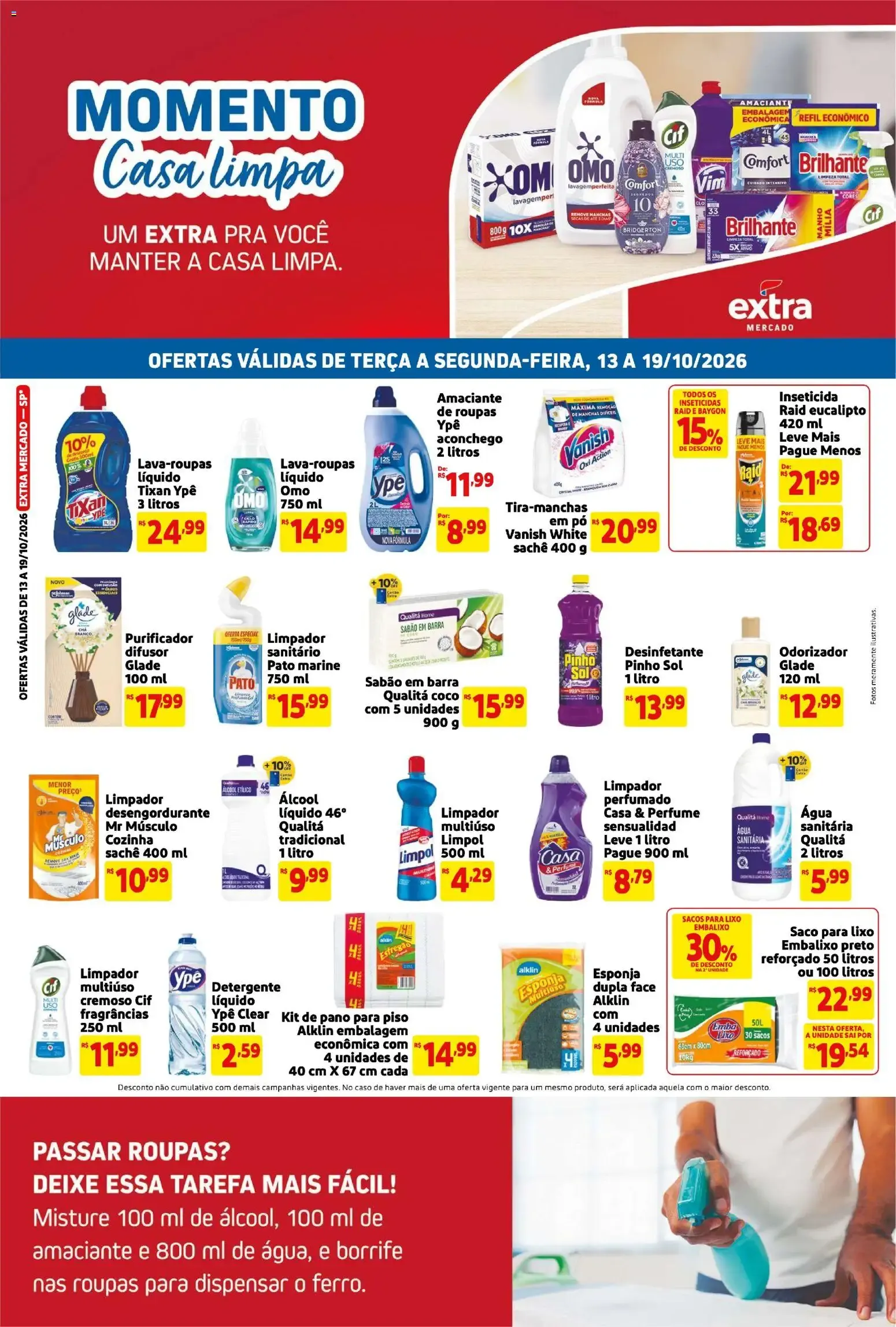 Encarte de Folheto Extra ofertas de Mercado Casa Limpa de 13/10/2026 | Promoção 13 de outubro até 19 de outubro 2026 - Pagina 1