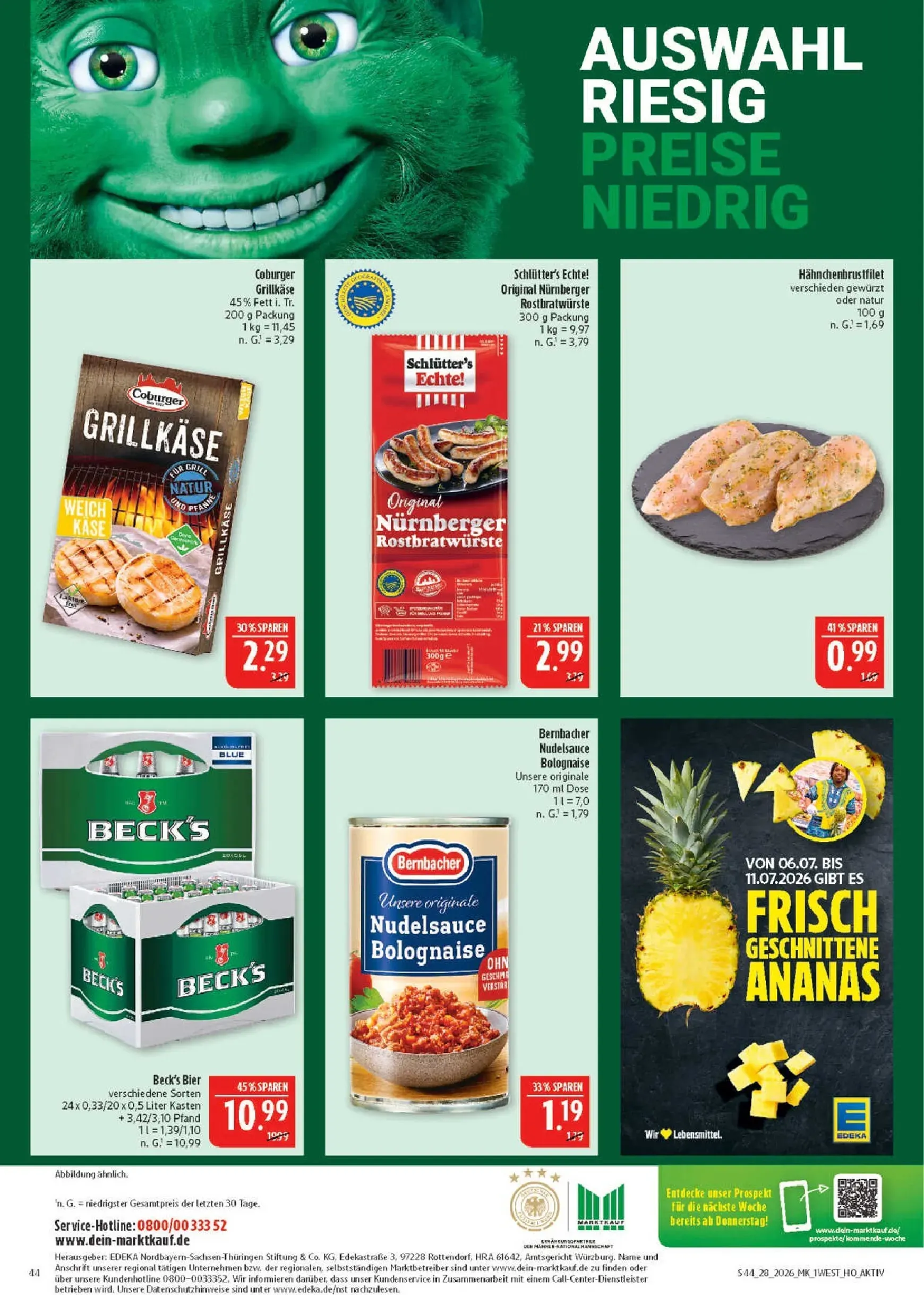 Marktkauf Prospekt – von Montag 06.07.2026 bis Samstag 11.07.2026 von 6. Juli bis 11. Juli 2026 - Prospekt seite 44
