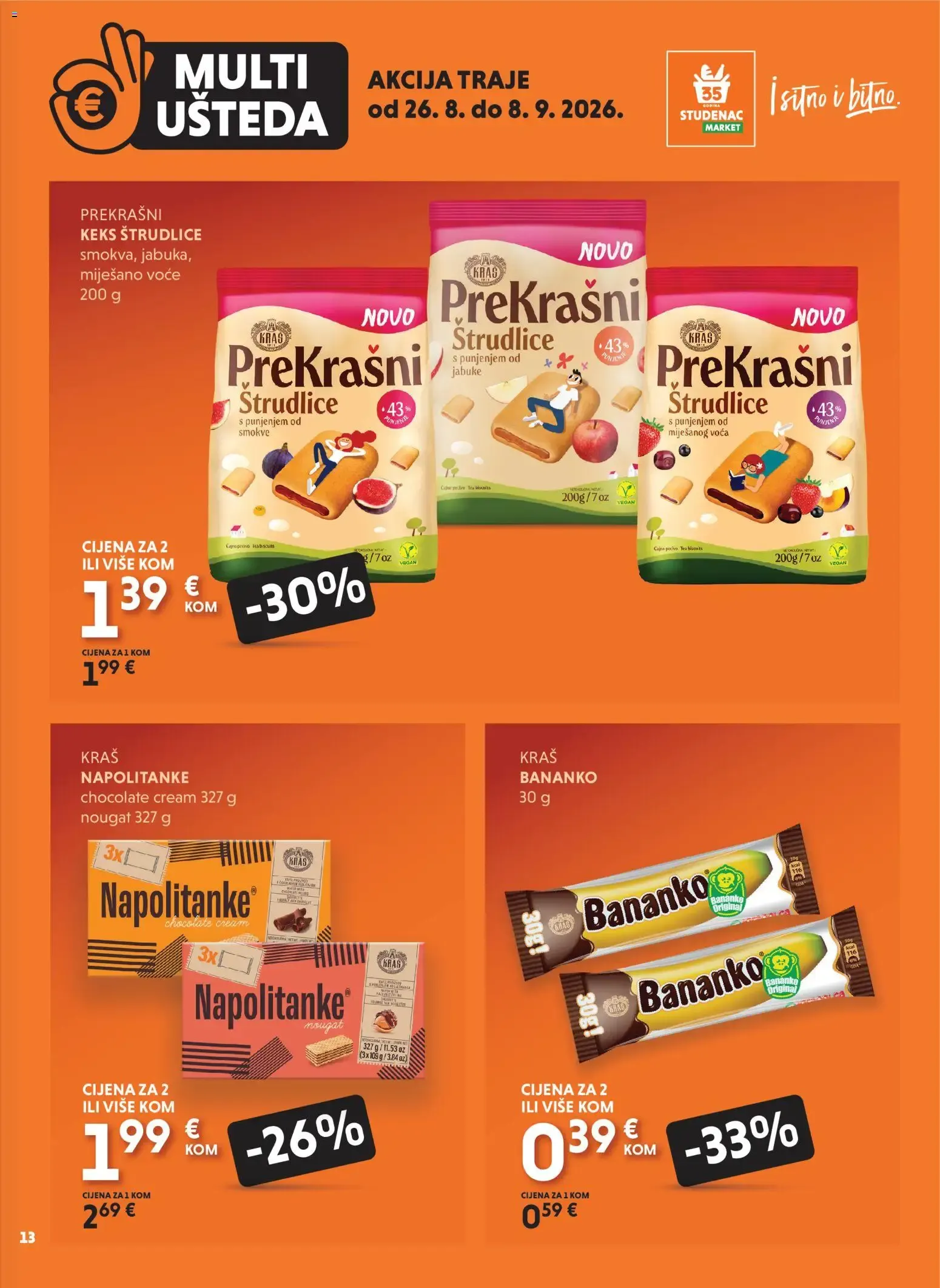 Katalog Studenac Multi Ušteda novi od 26.08.2026 na listanje > letak digitalni od 26. kolovoza do 8. rujna 2026. - Pregled Stranica 13