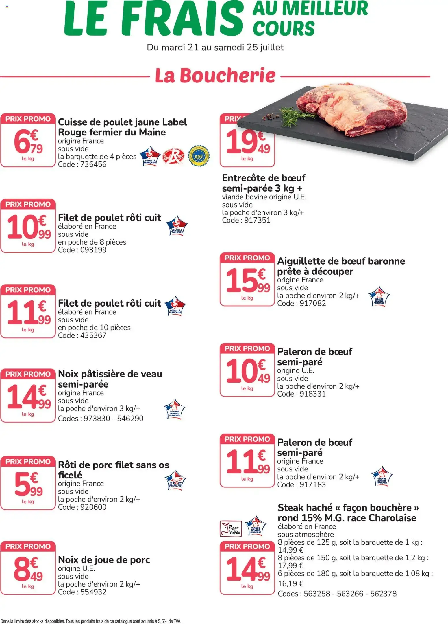 Le Frais Au Meilleur Cours - La Boucherie du 21 juillet au 25 juillet 2026 - Catalogue page 1