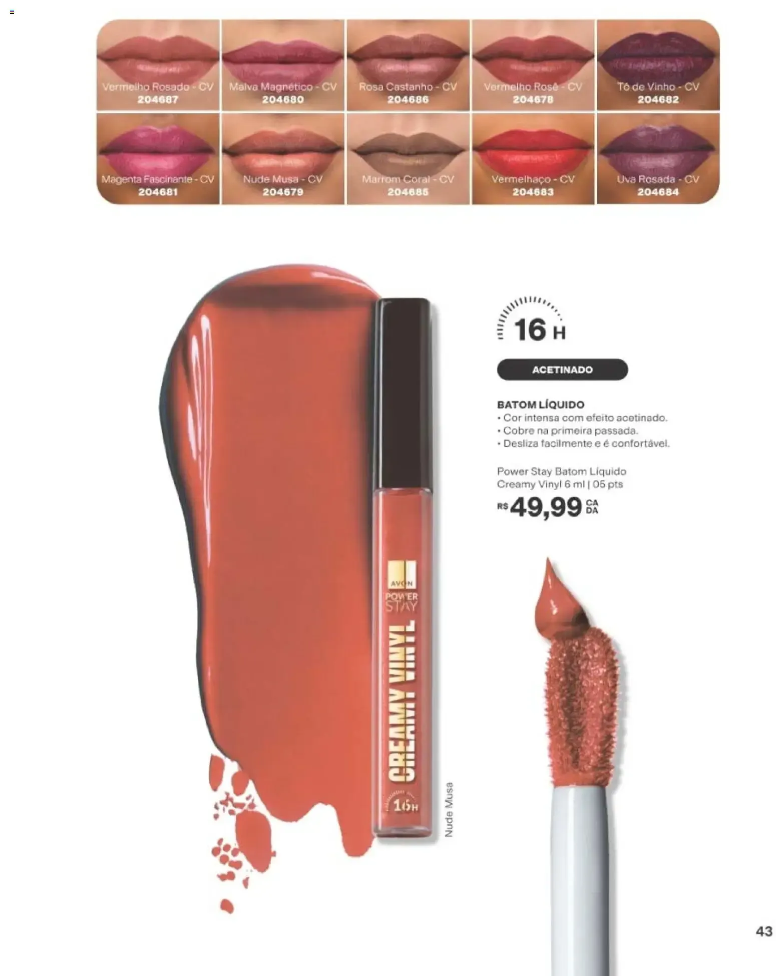 Encarte de Revista Avon folheto - Campanha 13 de 10/08/2026 | Promoção Online 10 de agosto até 31 de agosto 2026 - Pagina 43