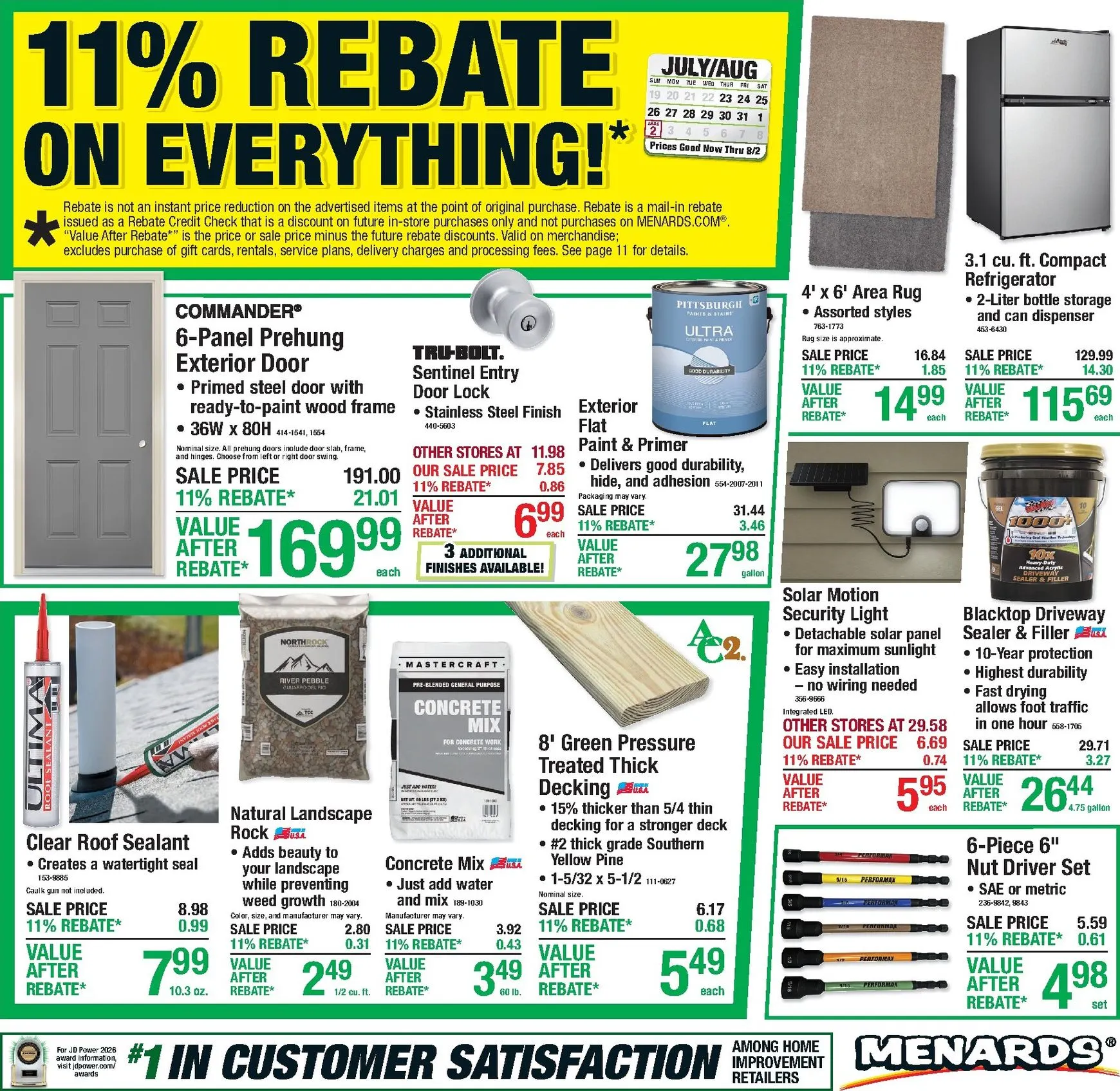 Menards: 11% Rebate on Everything!
