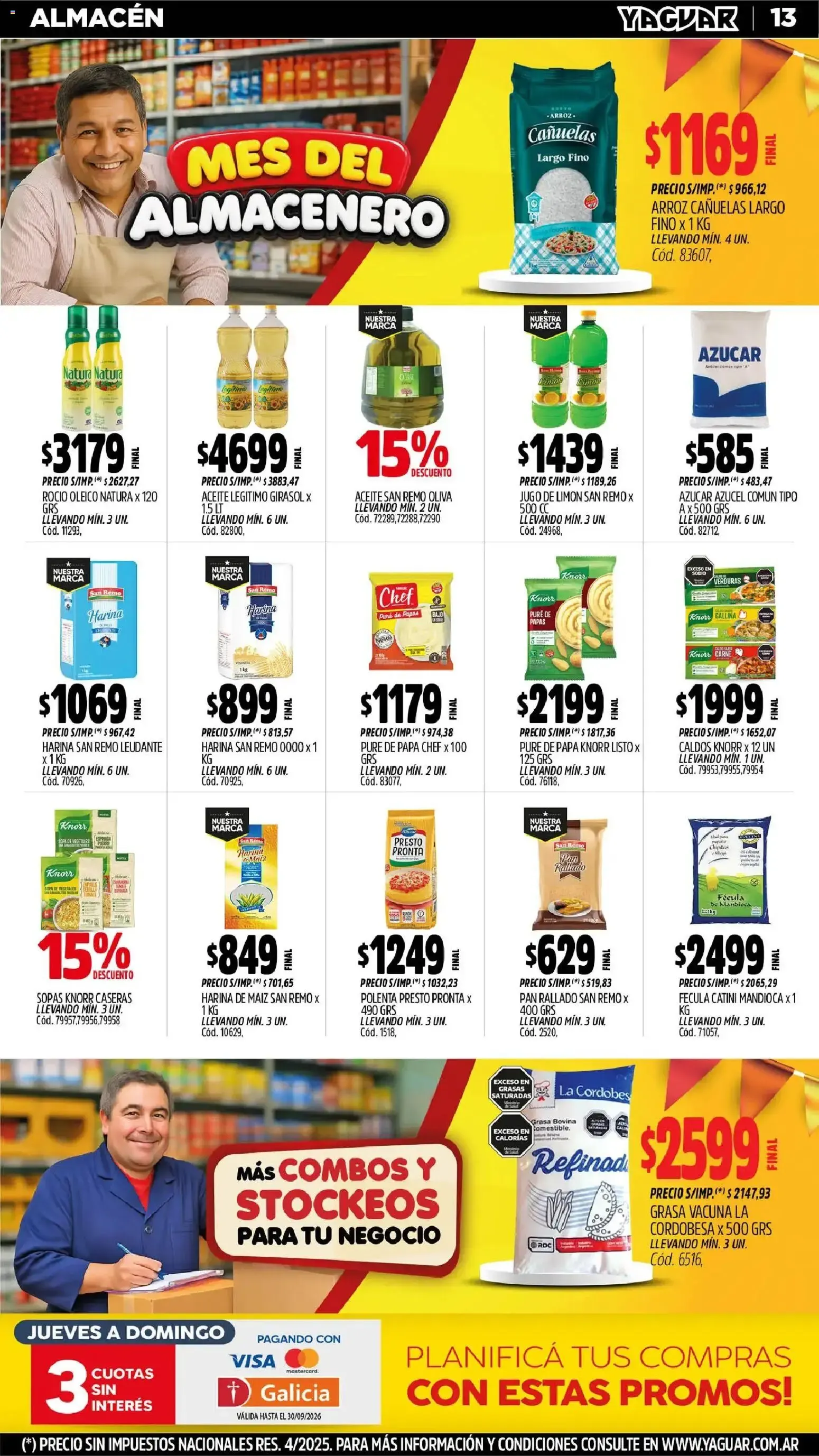 Ofertas de Mayorista Yaguar - Mes del Almacenero 31 de agosto al 5 de septiembre 2026 - Página 13 del catálogo
