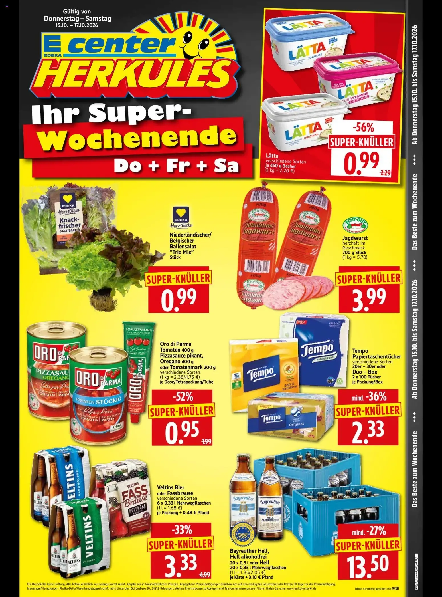 E center HERKULES Ihr Super-Wochenende von 15. Oktober bis 17. Oktober 2026 - Prospekt seite 1