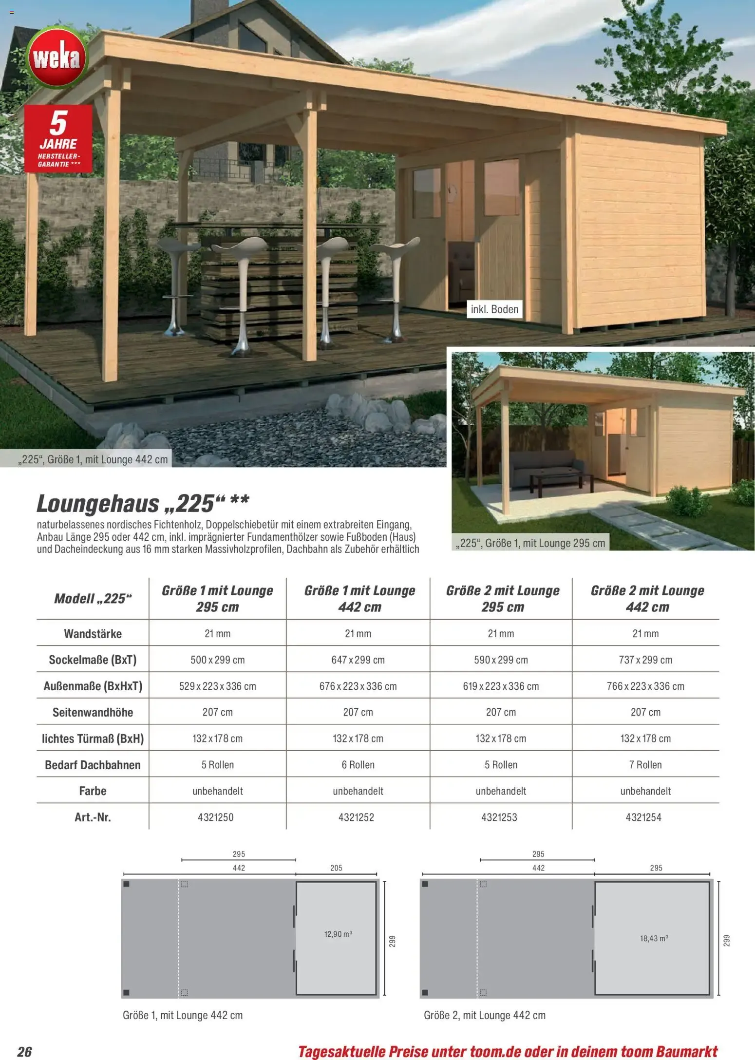 Toom Baumarkt Gartenhäuser & Carports 2026 (ab 20.02.2026) zum Blättern von 20. Februar bis 30. Juni 2026 - Prospekt seite 26