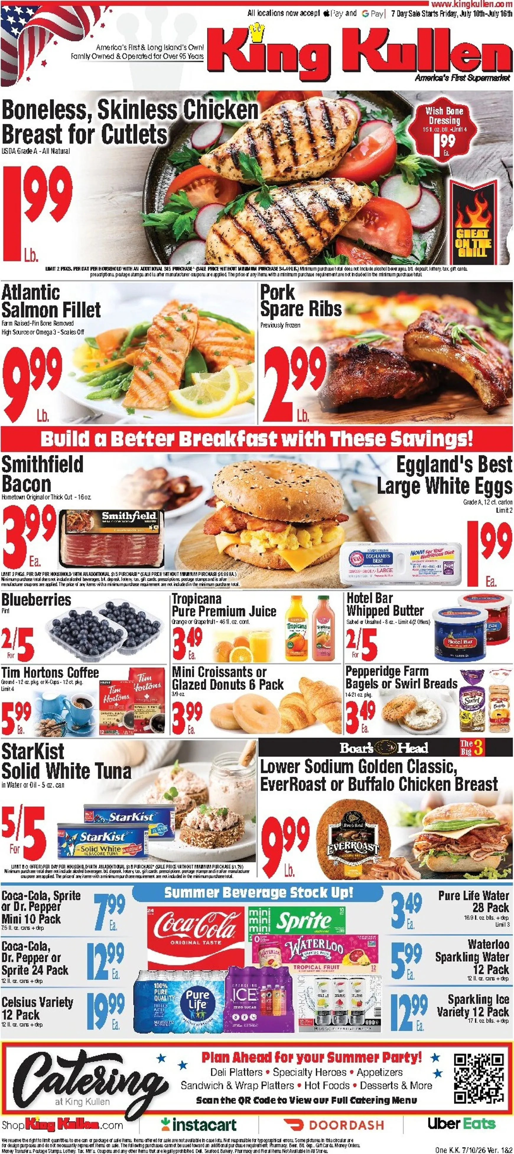 Current King Kullen leaflet valid from Friday 07/10/2026 to Thursday 07/16/2026