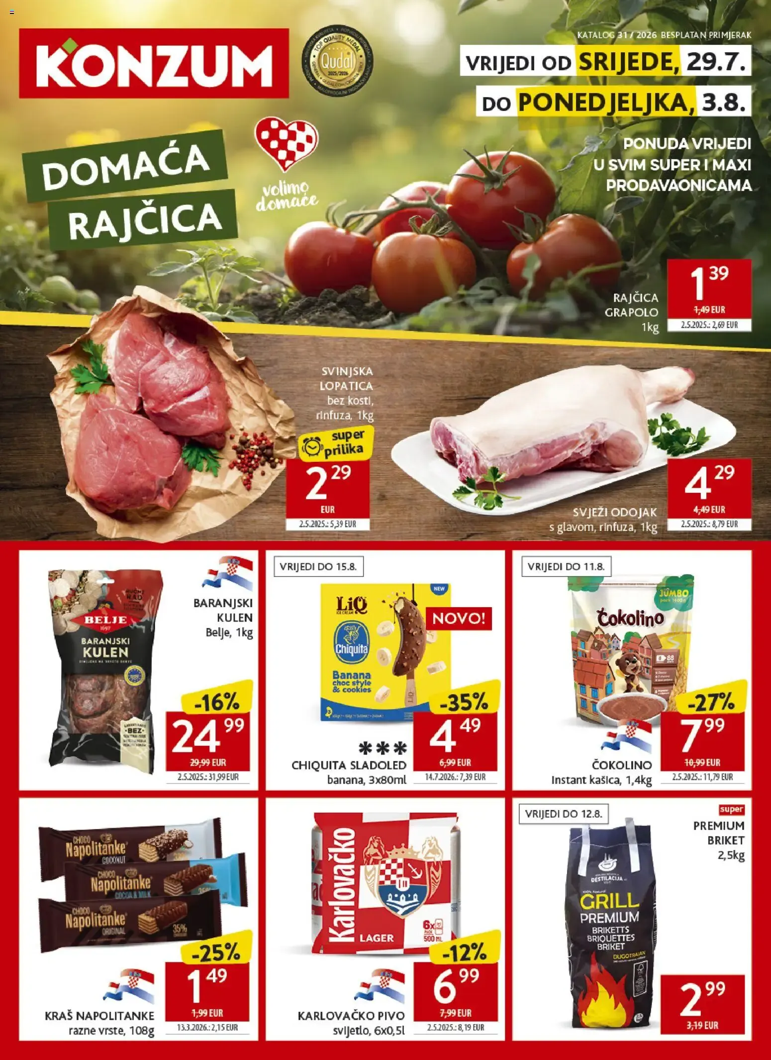 Katalog Konzum Katalog od 29. srpnja do 3. kolovoza 2026. - Pregled Stranica 1
