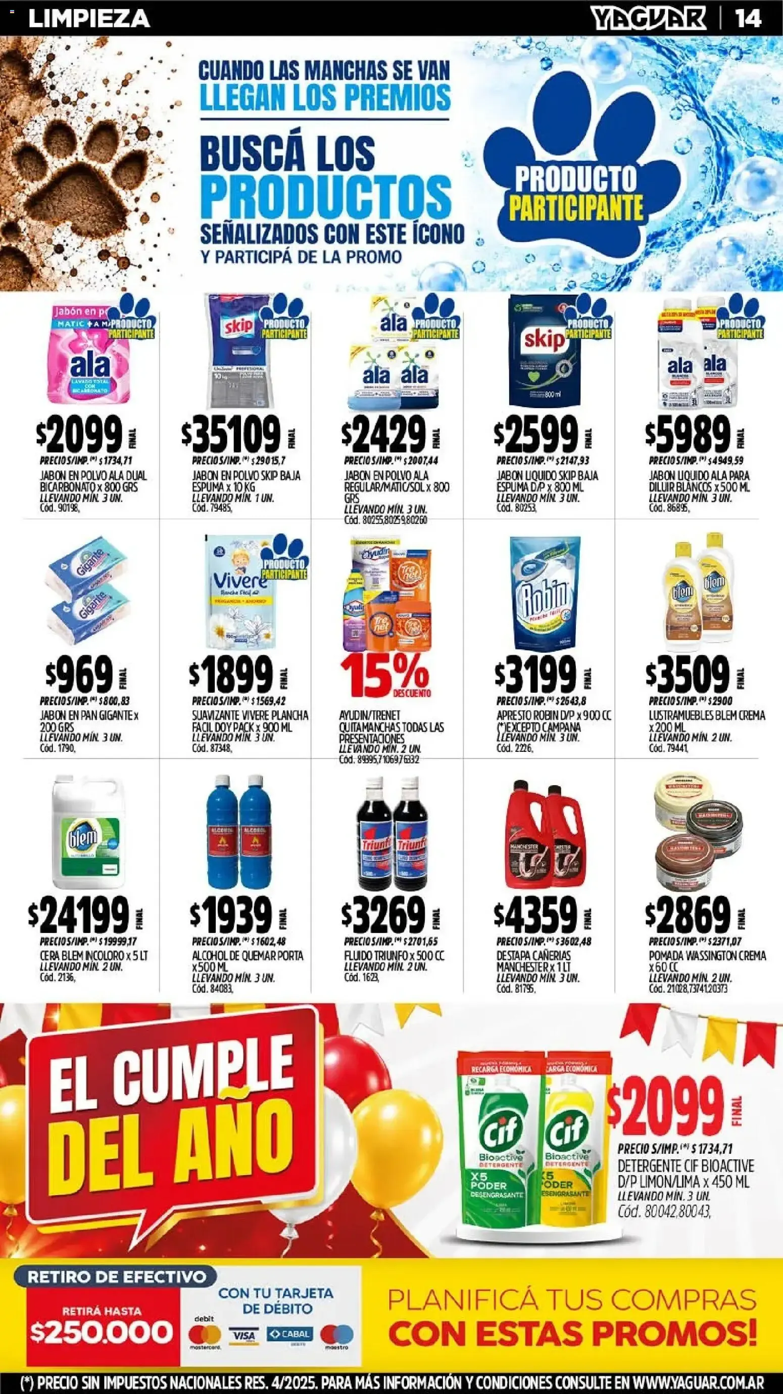 Ofertas de Mayorista Yaguar: El Cumple del Año 38 19 de octubre al 25 de octubre 2026 - Página 16 del catálogo