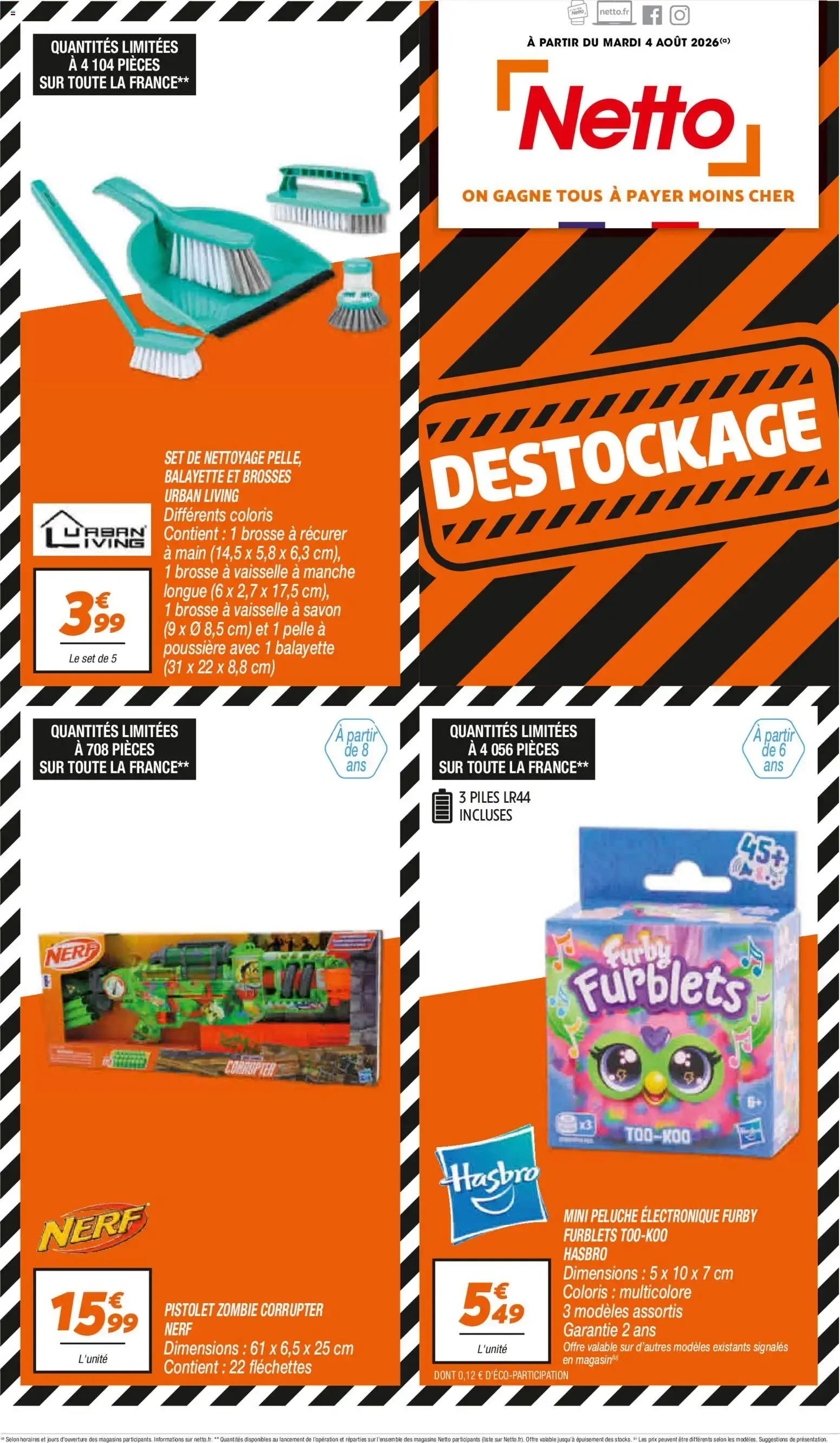 Netto destockage août à partir du 04/08/2026 - promo en ligne du 4 août au 31 août 2026 - Catalogue page 1