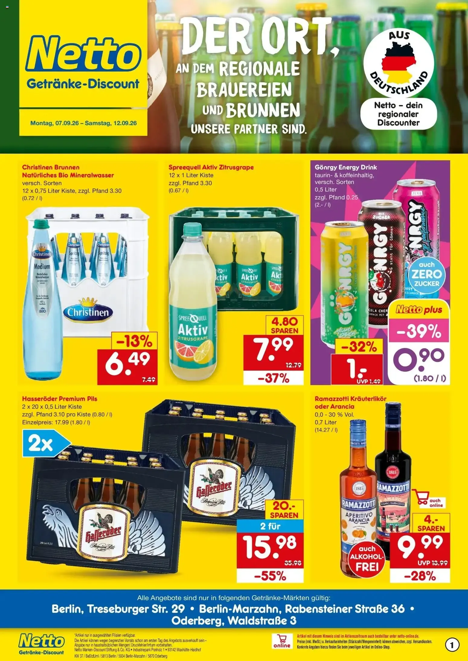 Netto Marken-Discount Prospekt Berlin (ab 07.09.2026) » Angebote von 7. September bis 12. September 2026 - Prospekt seite 1