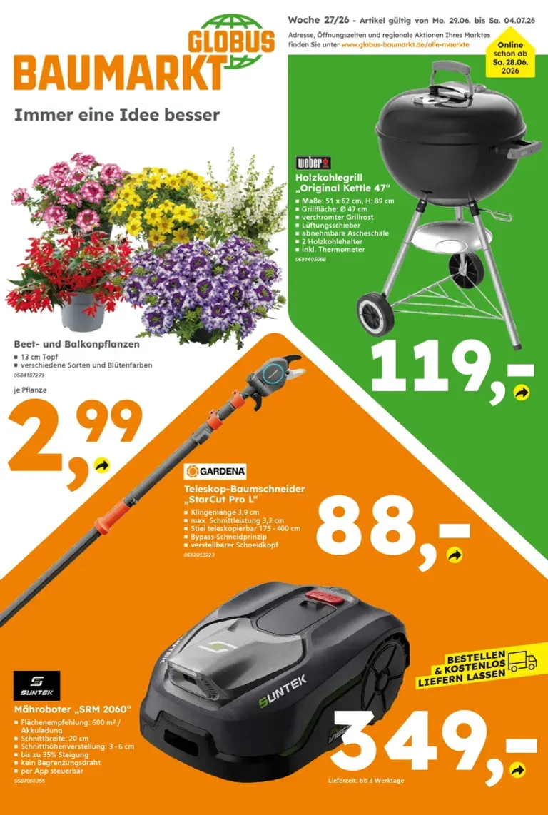 Globus Baumarkt Prospekt – von Montag 29.06.2026 bis Samstag 04.07.2026