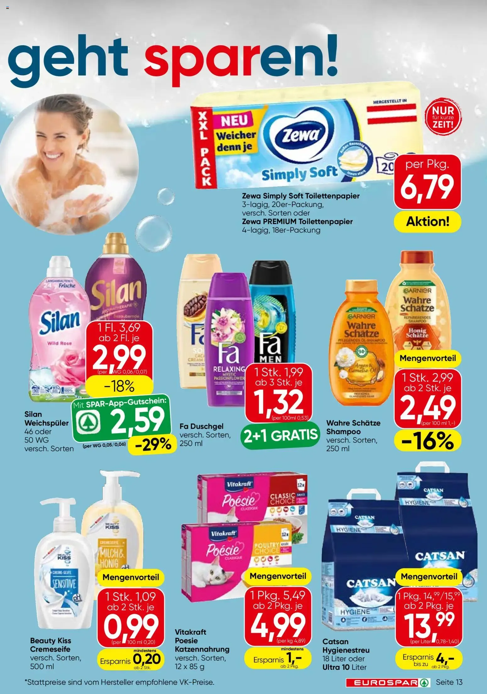 Eurospar Flugblatt von 30.07.2026 - Aktuelle Angebote von 30. Juli bis 12. August 2026 - Flugblätt seite 13