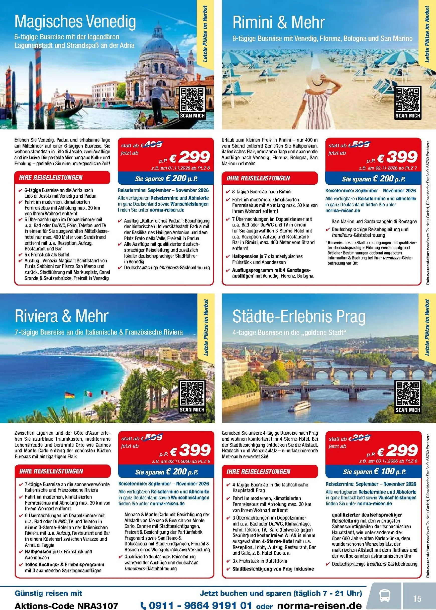 Norma - Reisen Prospekt – von Mittwoch 01.07.2026 bis Freitag 31.07.2026 von 1. Juli bis 31. Juli 2026 - Prospekt seite 15