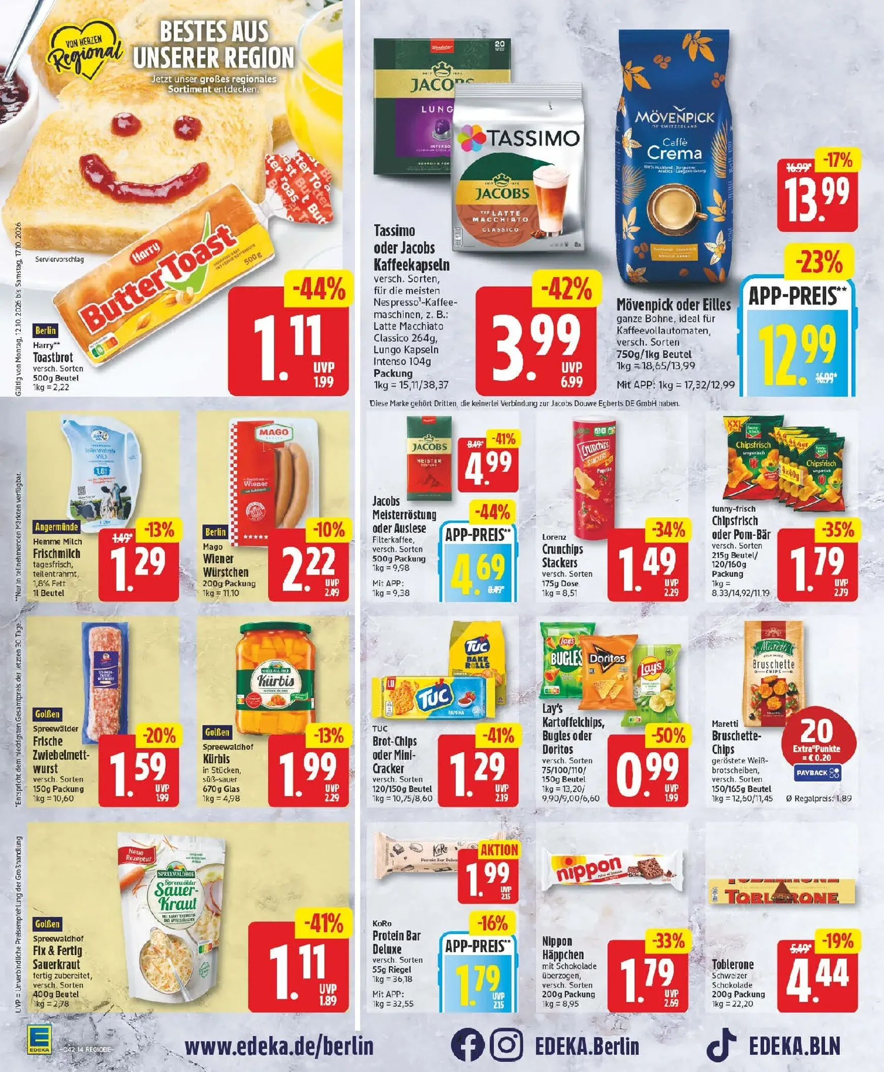 Edeka Prospekt nächste Woche – von Montag 12.10.2026 bis Samstag 17.10.2026 von 12. Oktober bis 17. Oktober 2026 - Prospekt seite 14