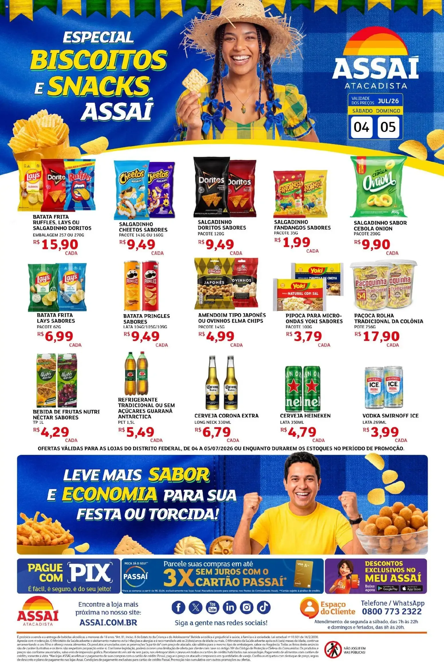 Encarte de Especial Biscoitos e Snacks Assaí Atacadista 4 de julho até 5 de julho 2026 - Pagina 1