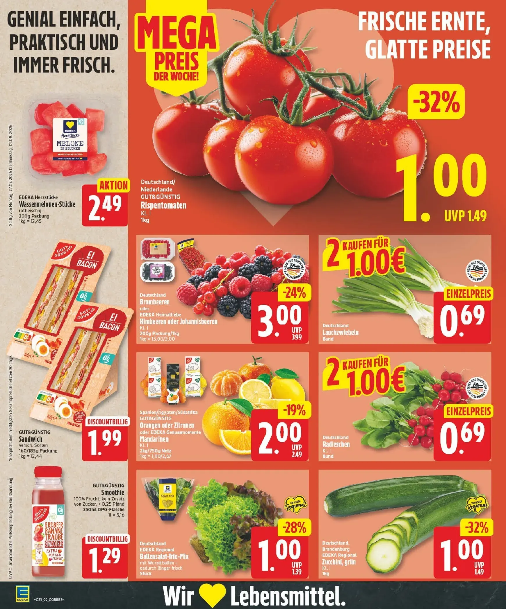 Edeka Prospekt – von Montag 27.07.2026 bis Samstag 01.08.2026 von 27. Juli bis 1. August 2026 - Prospekt seite 2